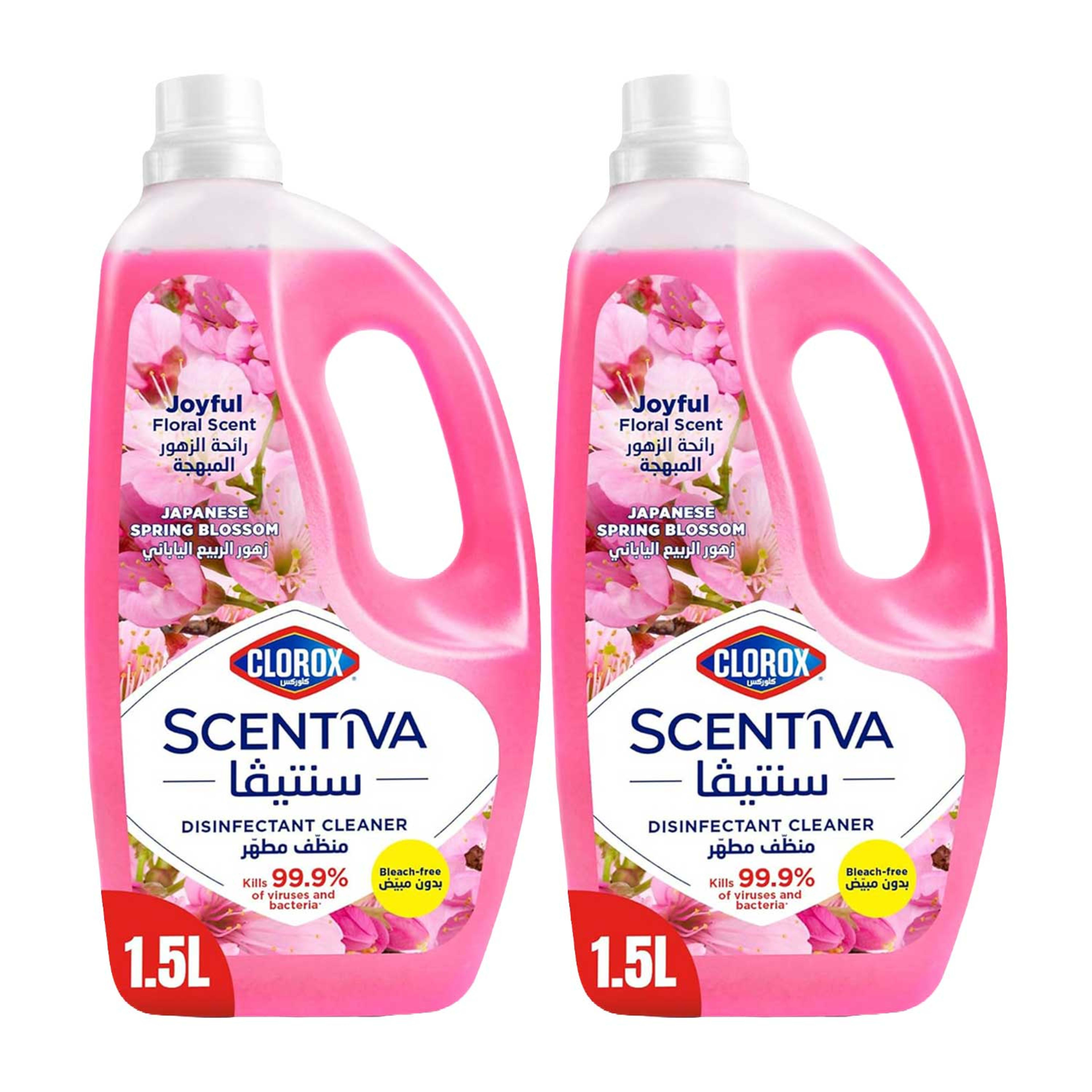 Clorox Scentiva Japanese Spring Blossom Disinfectant Cleaner 2x1.5ltr Promo
