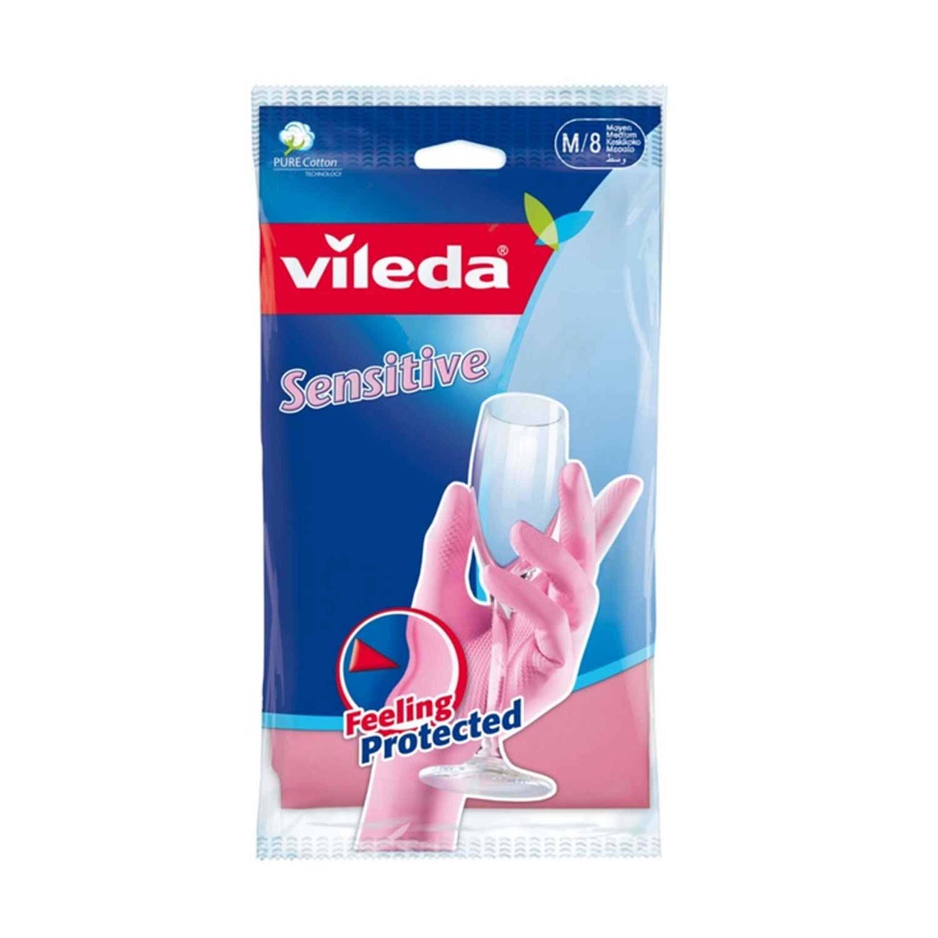 Vileda Rubber Gloves Sensitive Medium