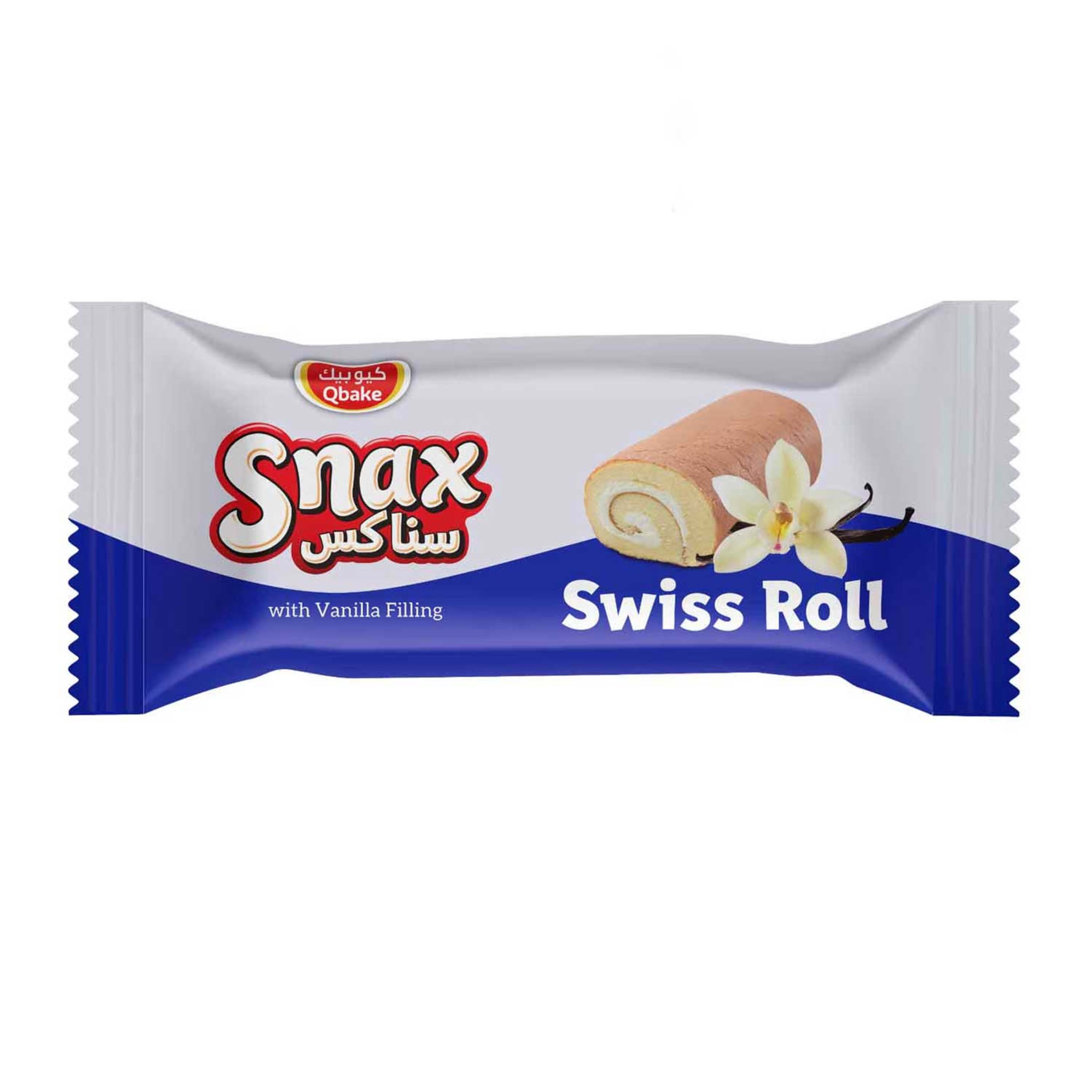 Qbake Snax Choco Swiss Roll with Vanilla Filling 20gm