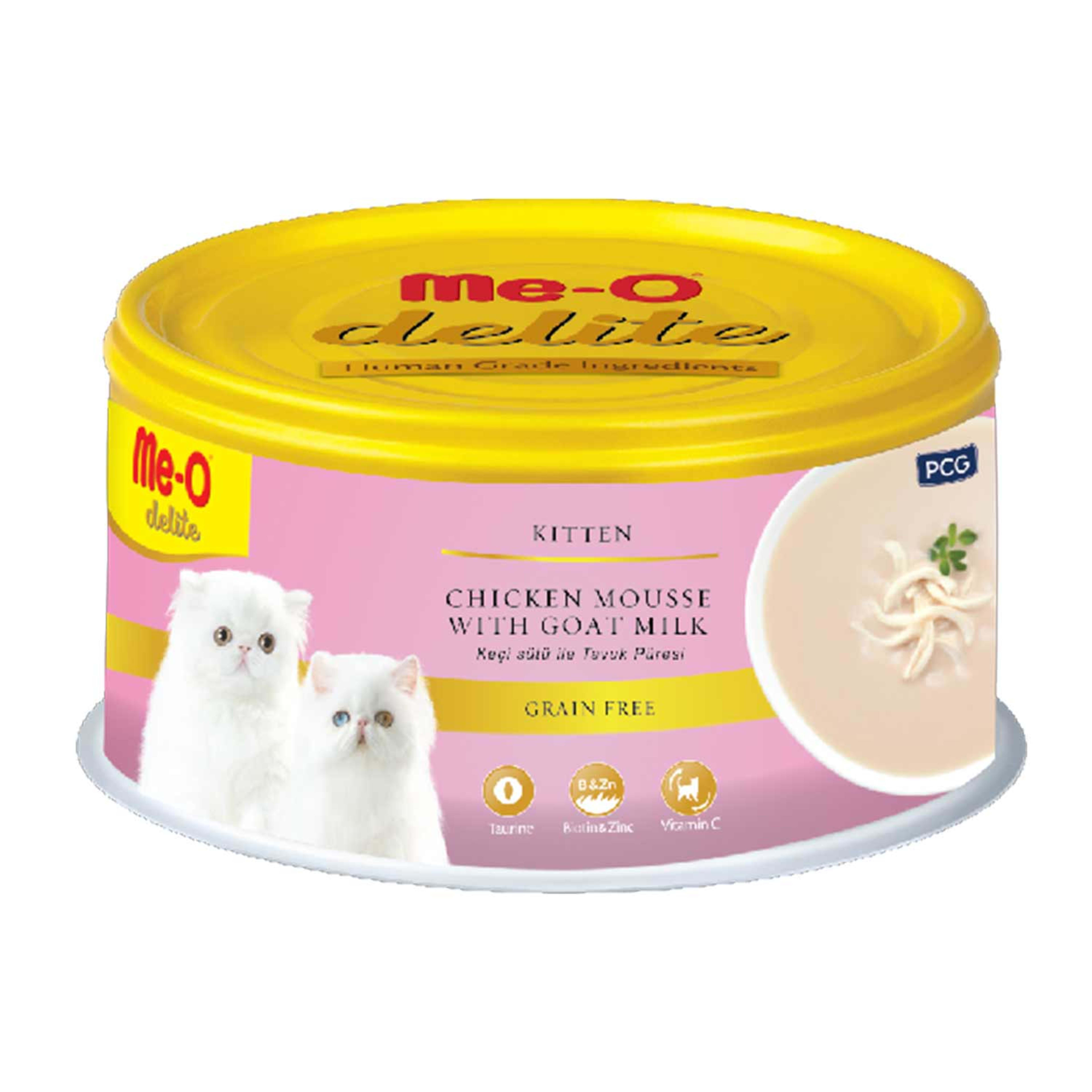 Me-o Delite Canned Kitten Cat Food Chicken Mousse with Goat Milk 80gm
