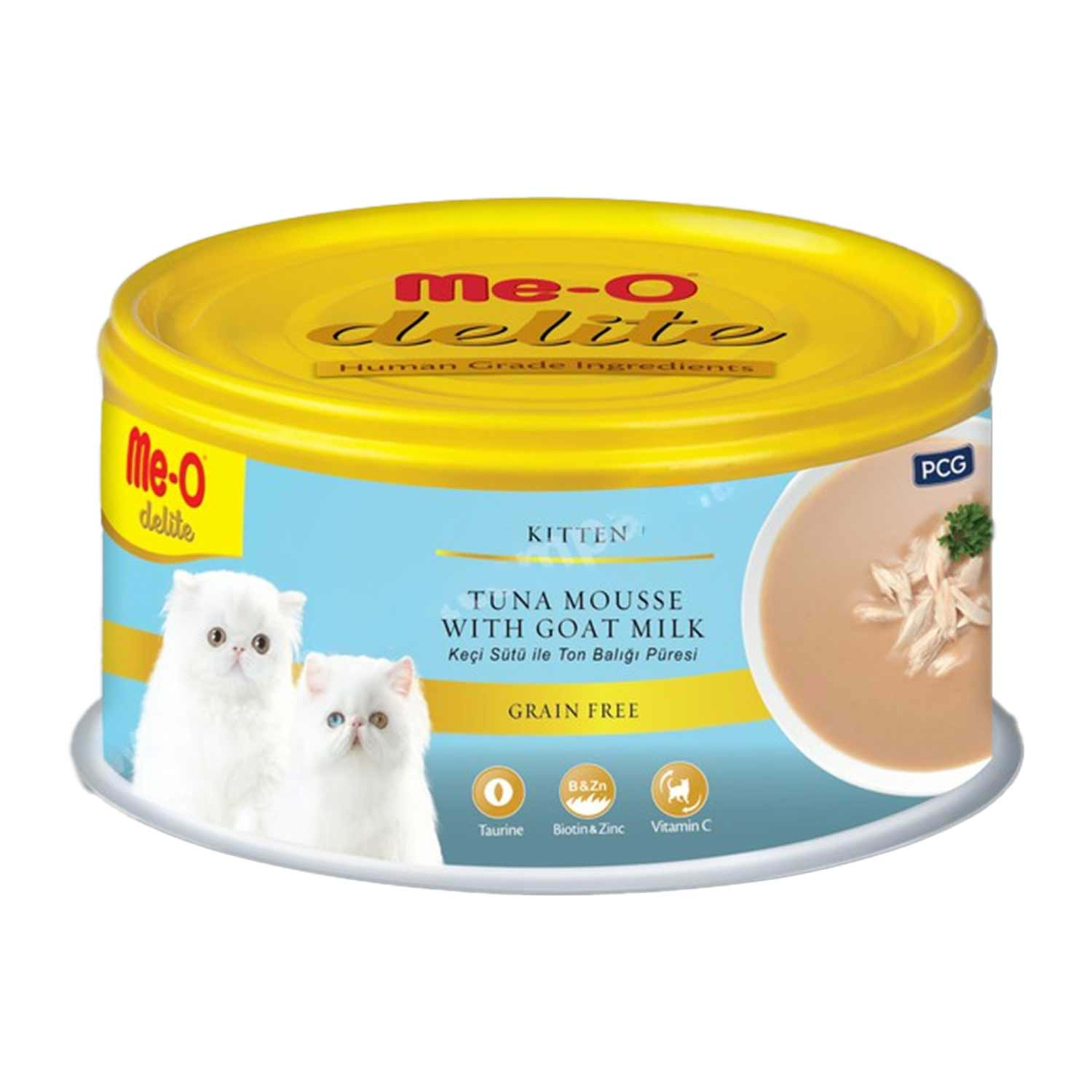Me-o Delite Canned Kitten Cat Food Tuna Mousse with Goat Milk 80gm