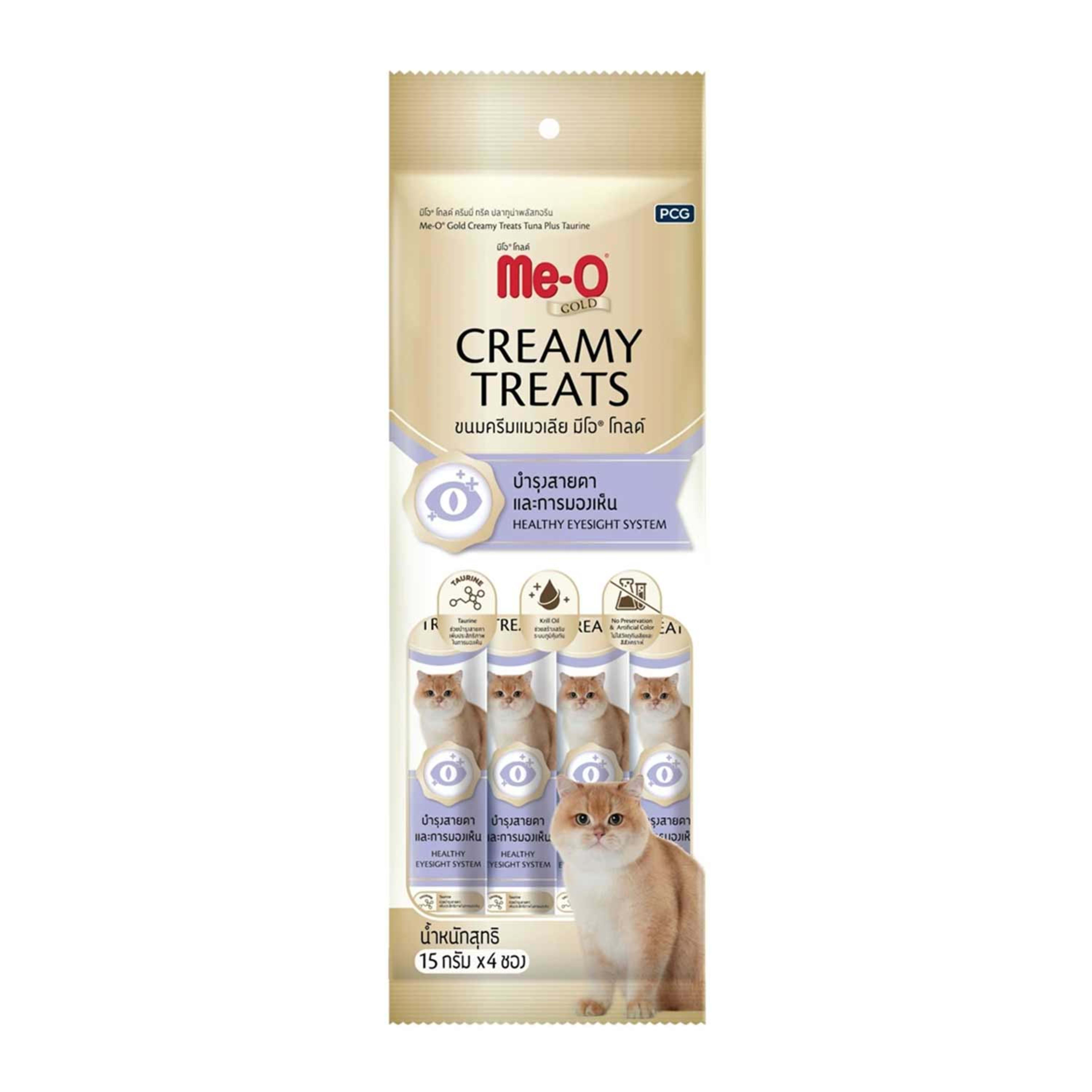Me-o Gold Cat Creamy Treats Tuna Plus Taurine (4x15gm) 60gm