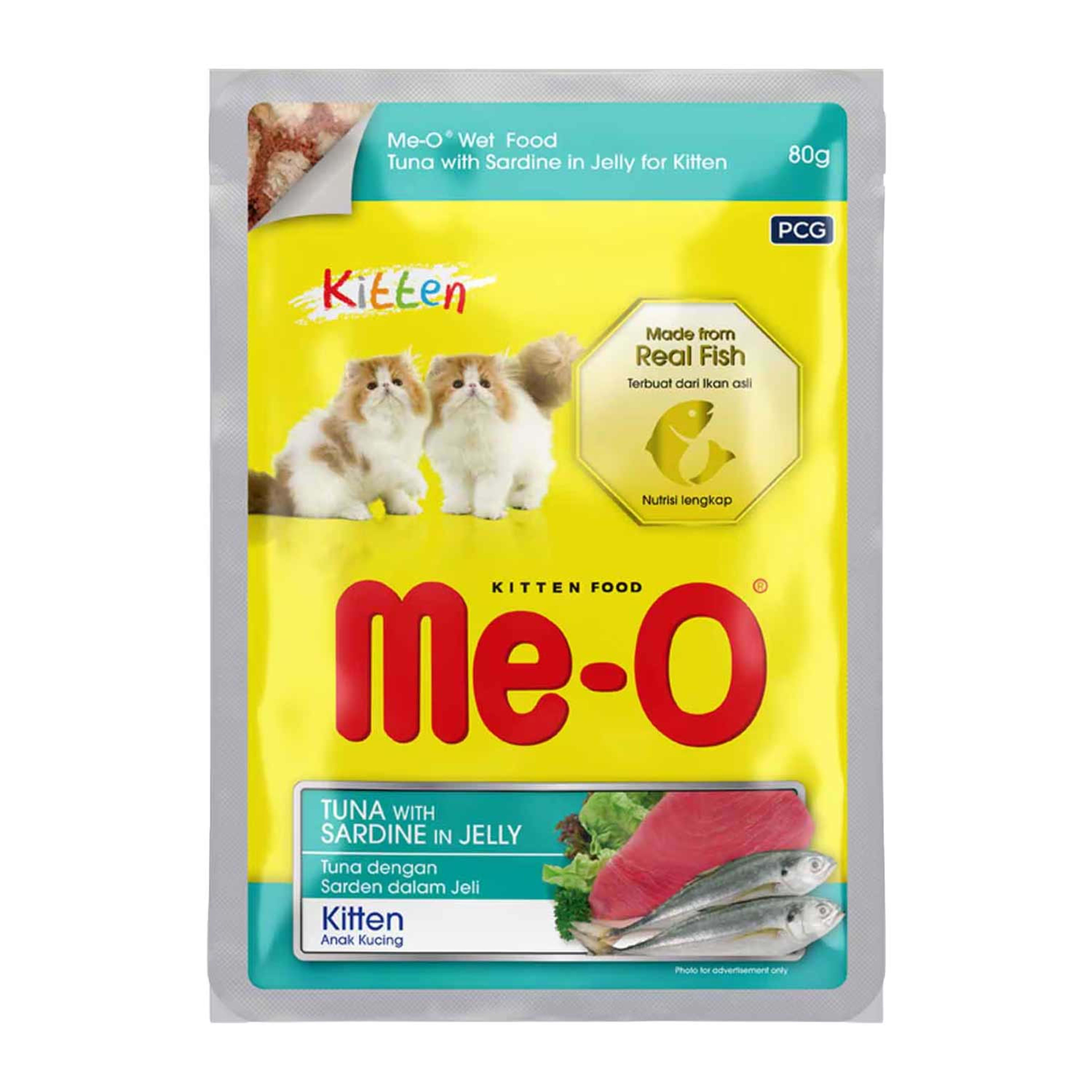 Me-o Kitten Food Tuna with Sardine in Jelly 80gm