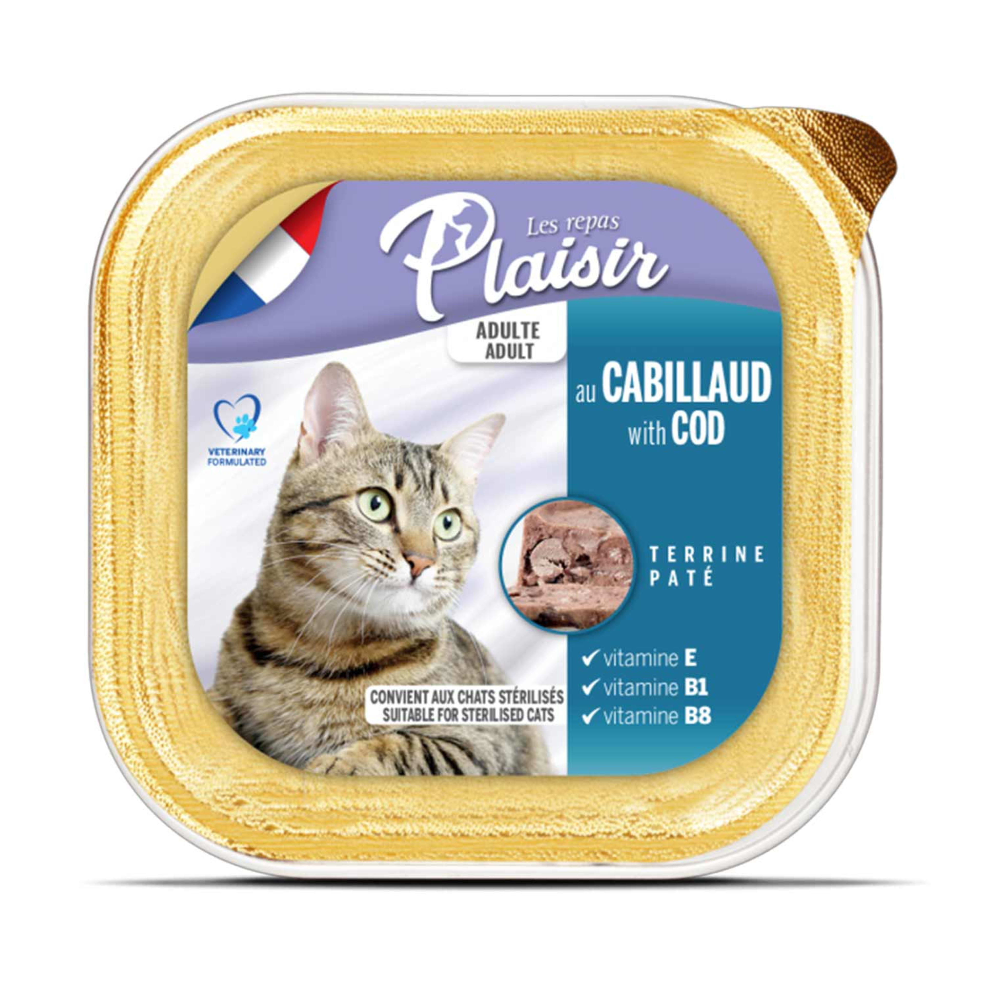 Plaisir Adult & Sterilised Cat Food with Cod 100gm