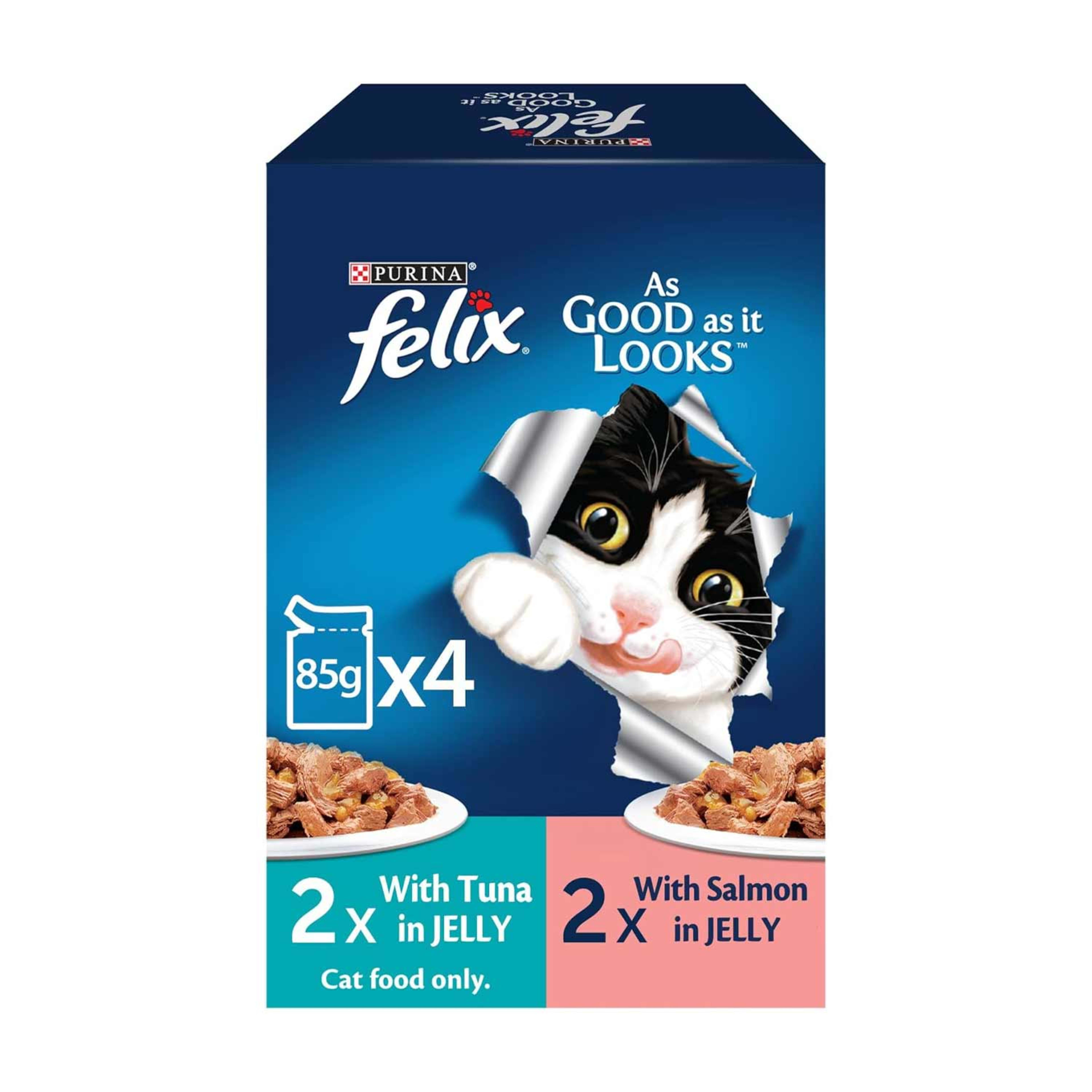 Purina Felix with Salmon+tuna in Jelly Kitten Food 4x85gm