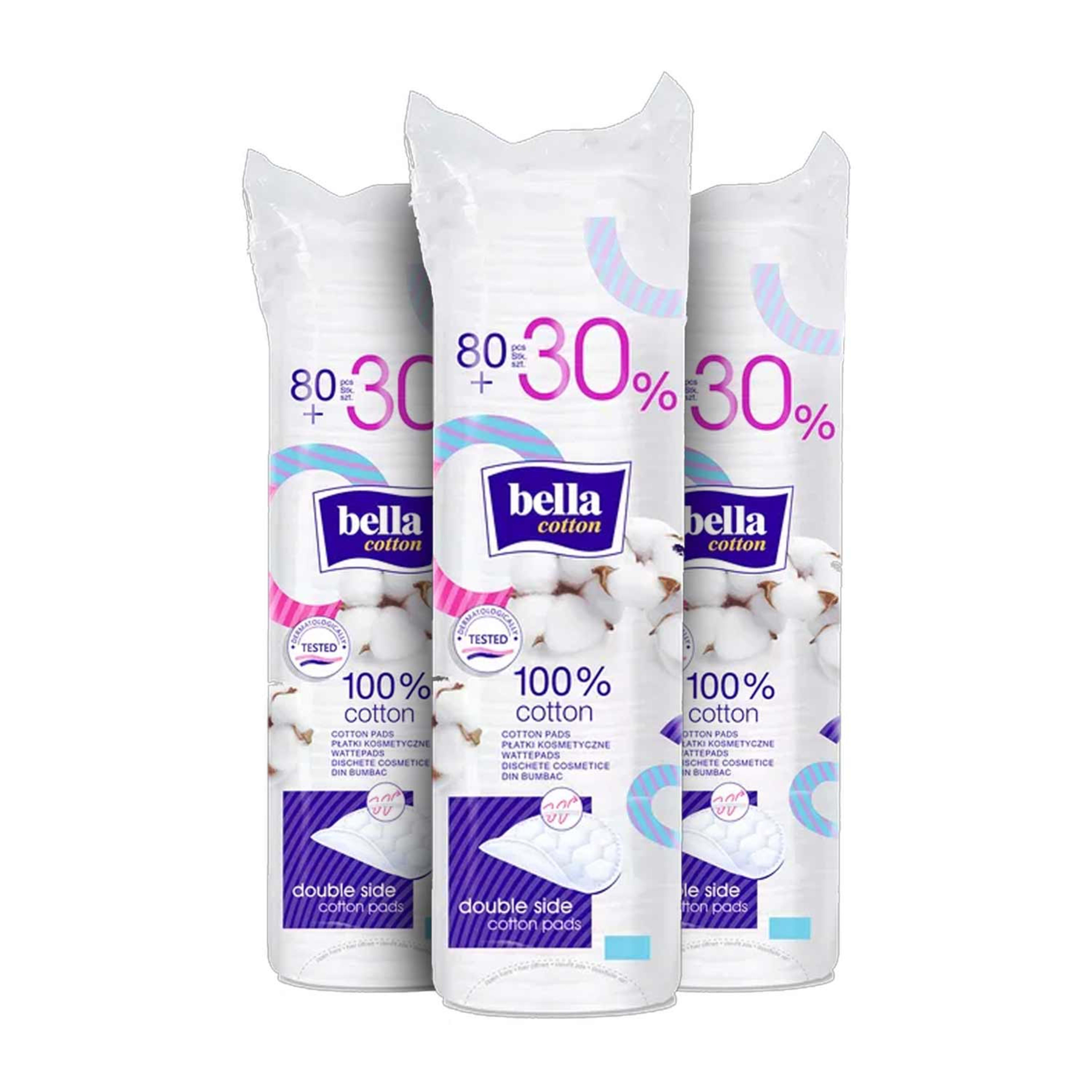 Bella Premium Cotton Pad 3'sx80pcs