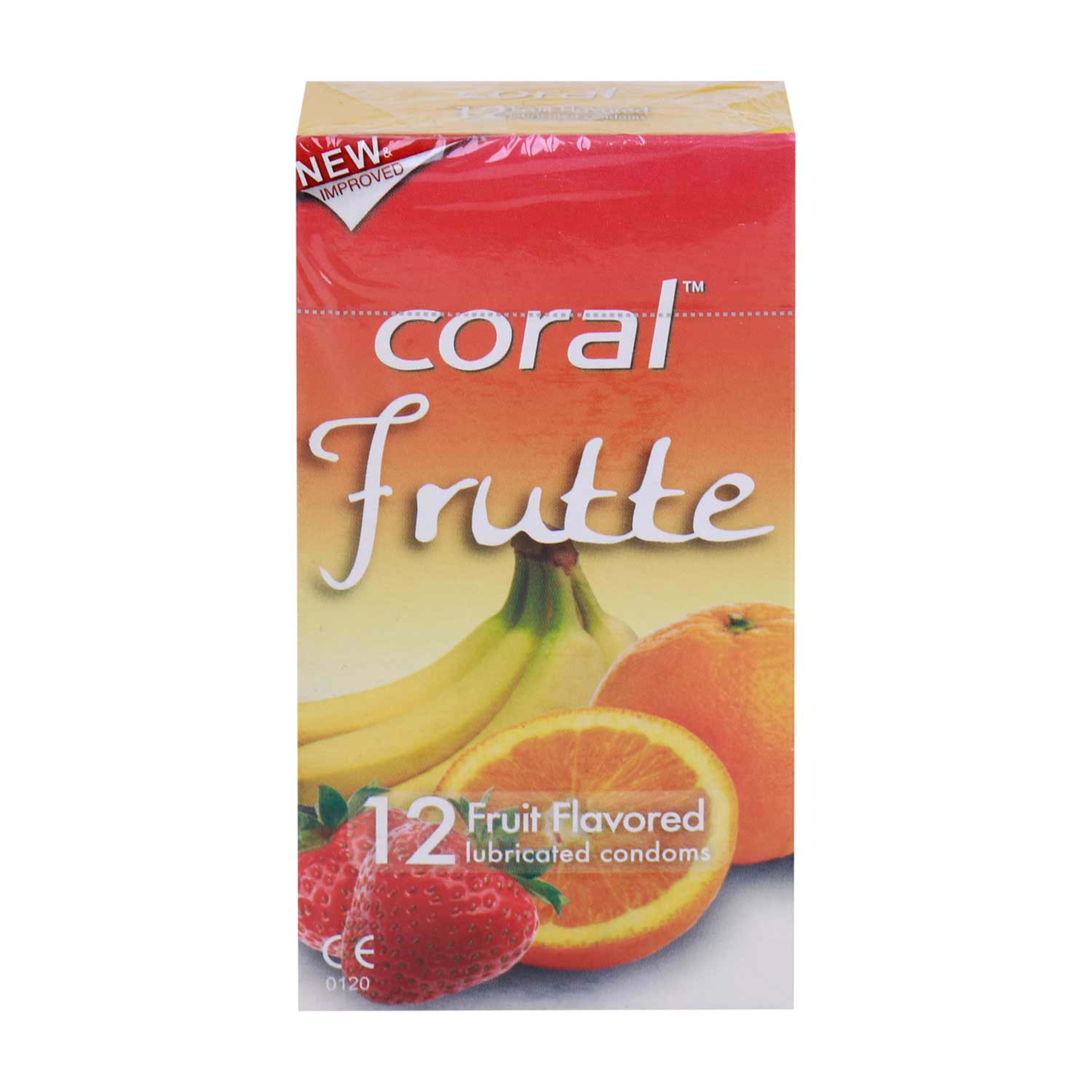 Coral Frutte Lubricated Natural Latex Condoms 12pcs