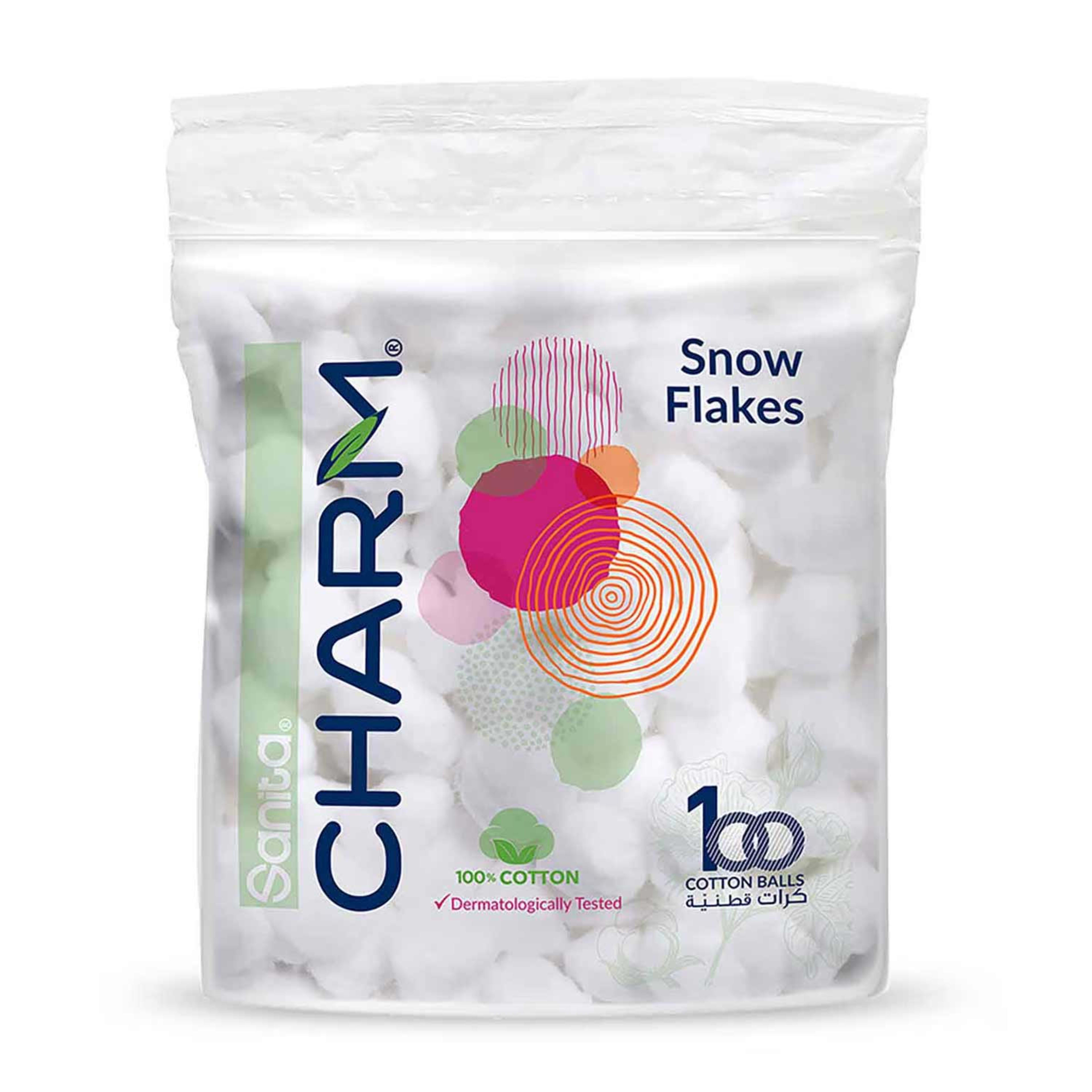 Sanita Charm Cotton Balls 100pcs White