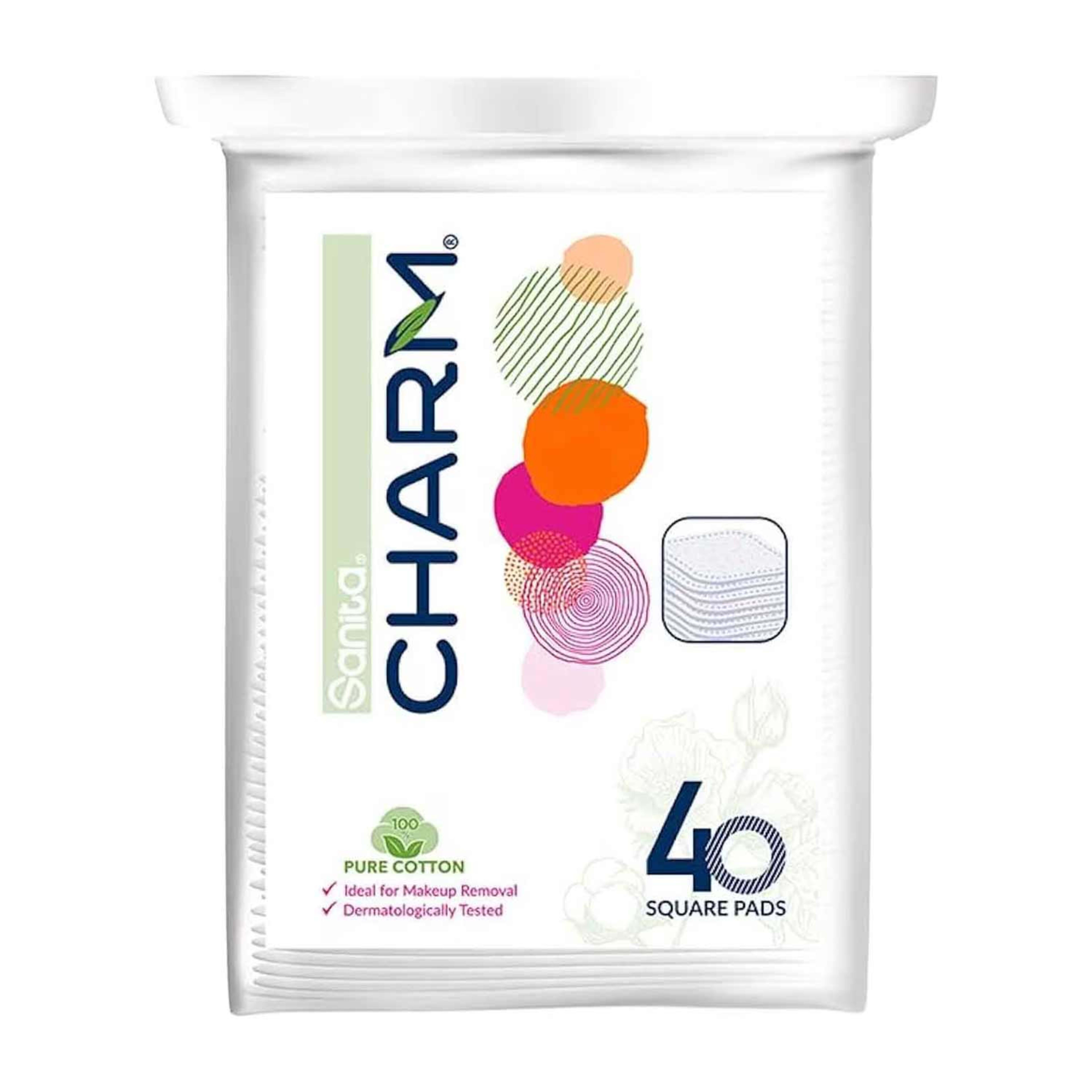 Sanita Charm Cotton Pads 40pcs Square