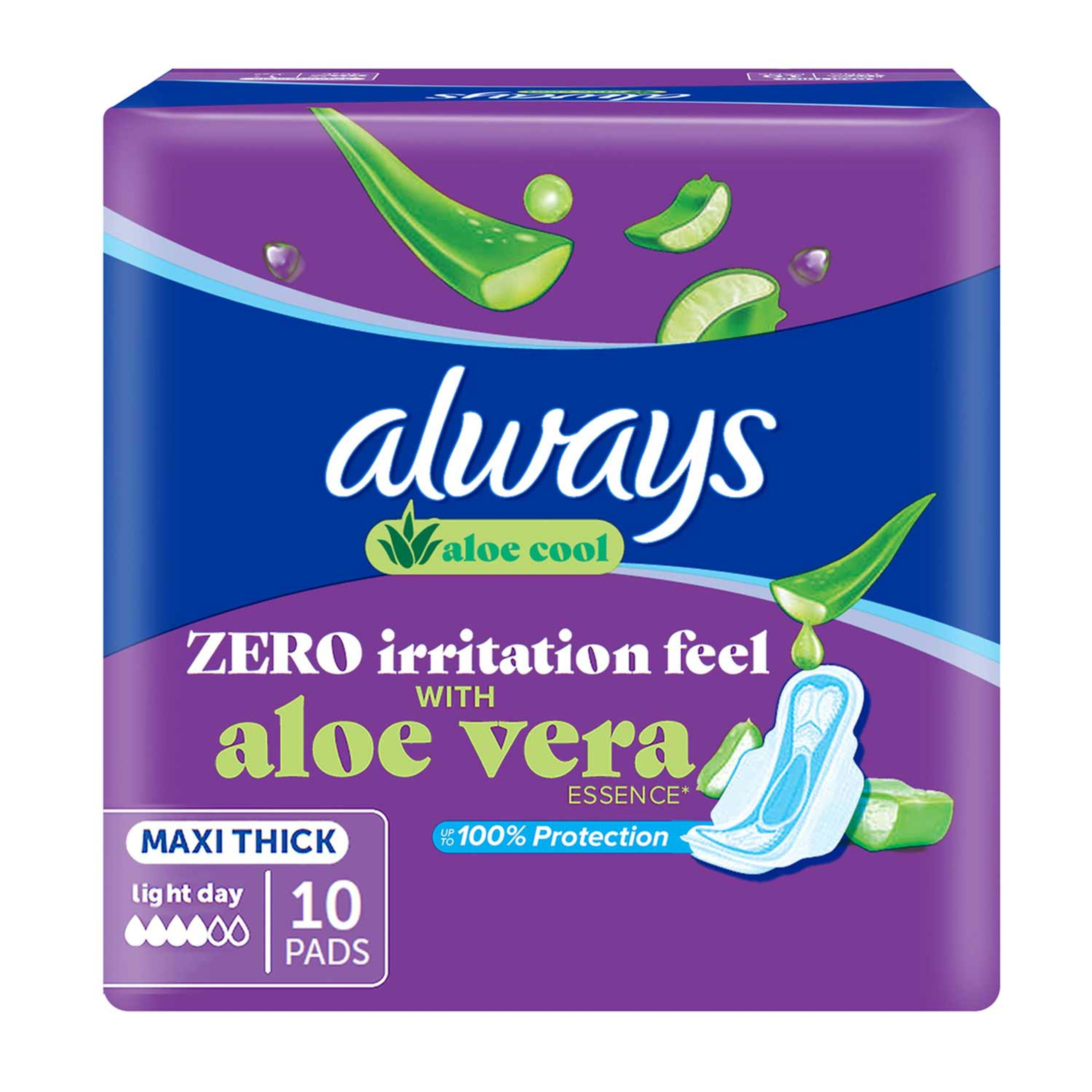 Always Aloe Cool Maxi Thick Pads 10pcs