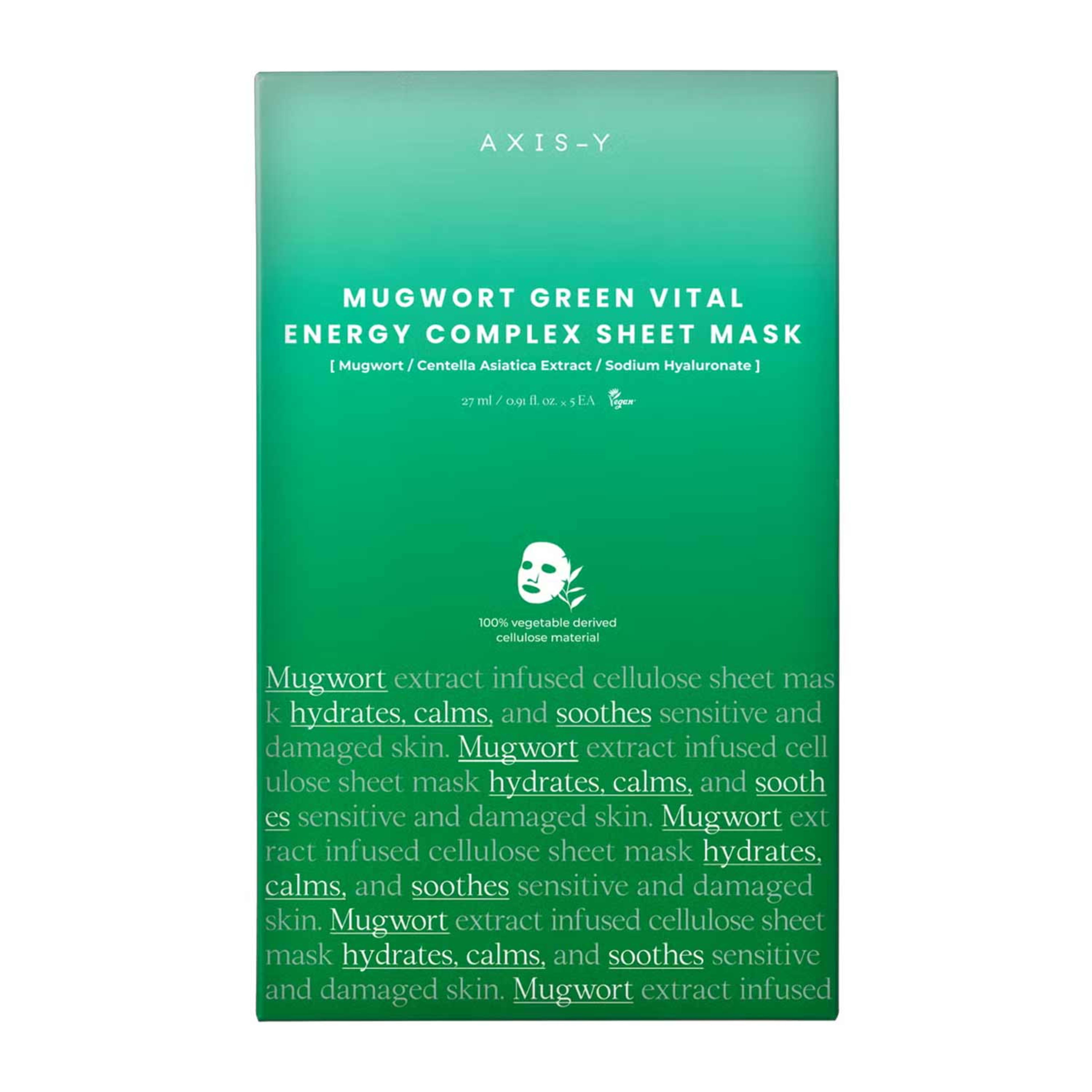 Axis-y Mugwort Green Vital Energy Complex Sheet Mask 27ml