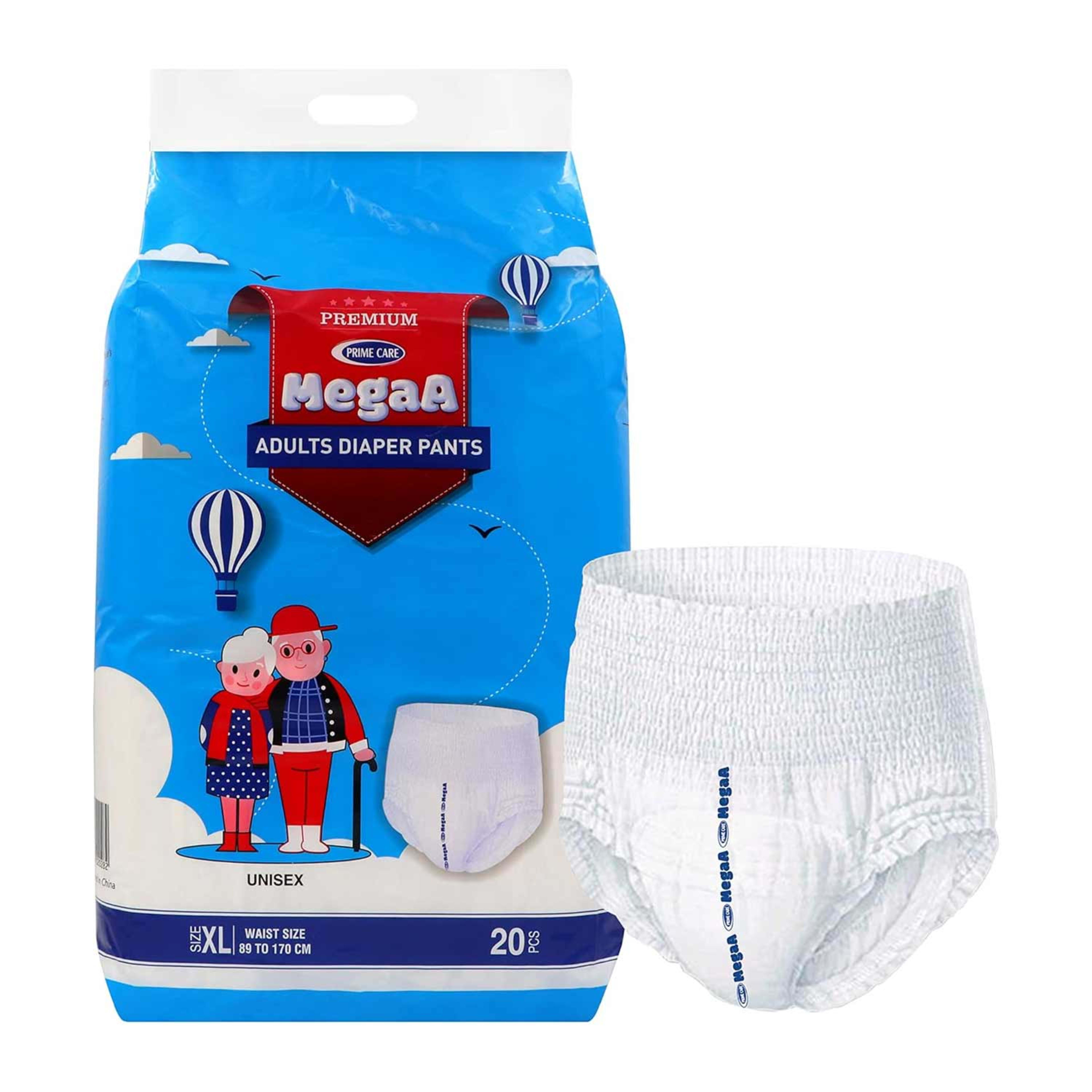 Prime Care Megaa Premium Adult Diaper Pants XL 20pcs