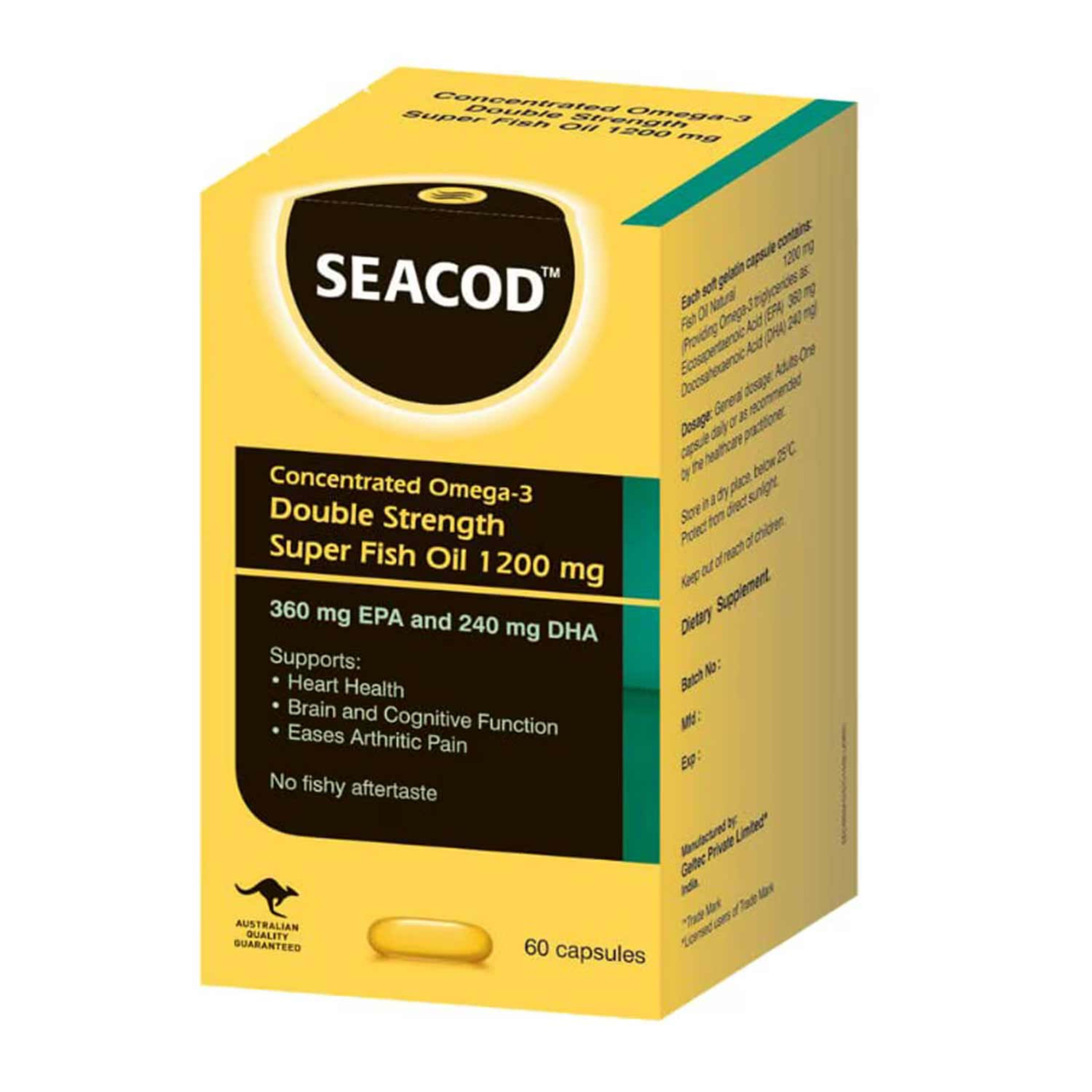 Seacod Double Strength Super Fish Oil 60 Capsules