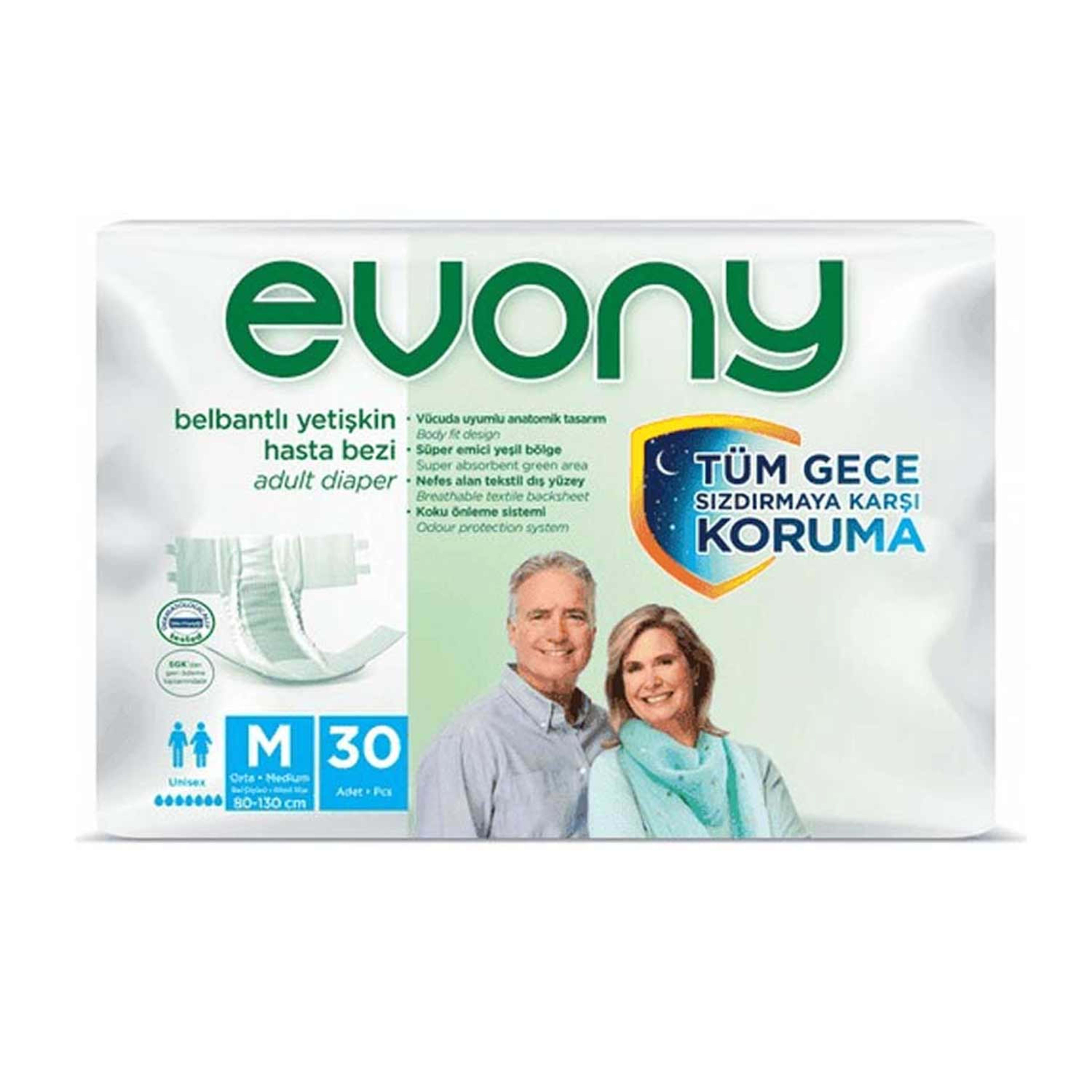 Evony Adult Diaper Medium 80-130cm 30pcs