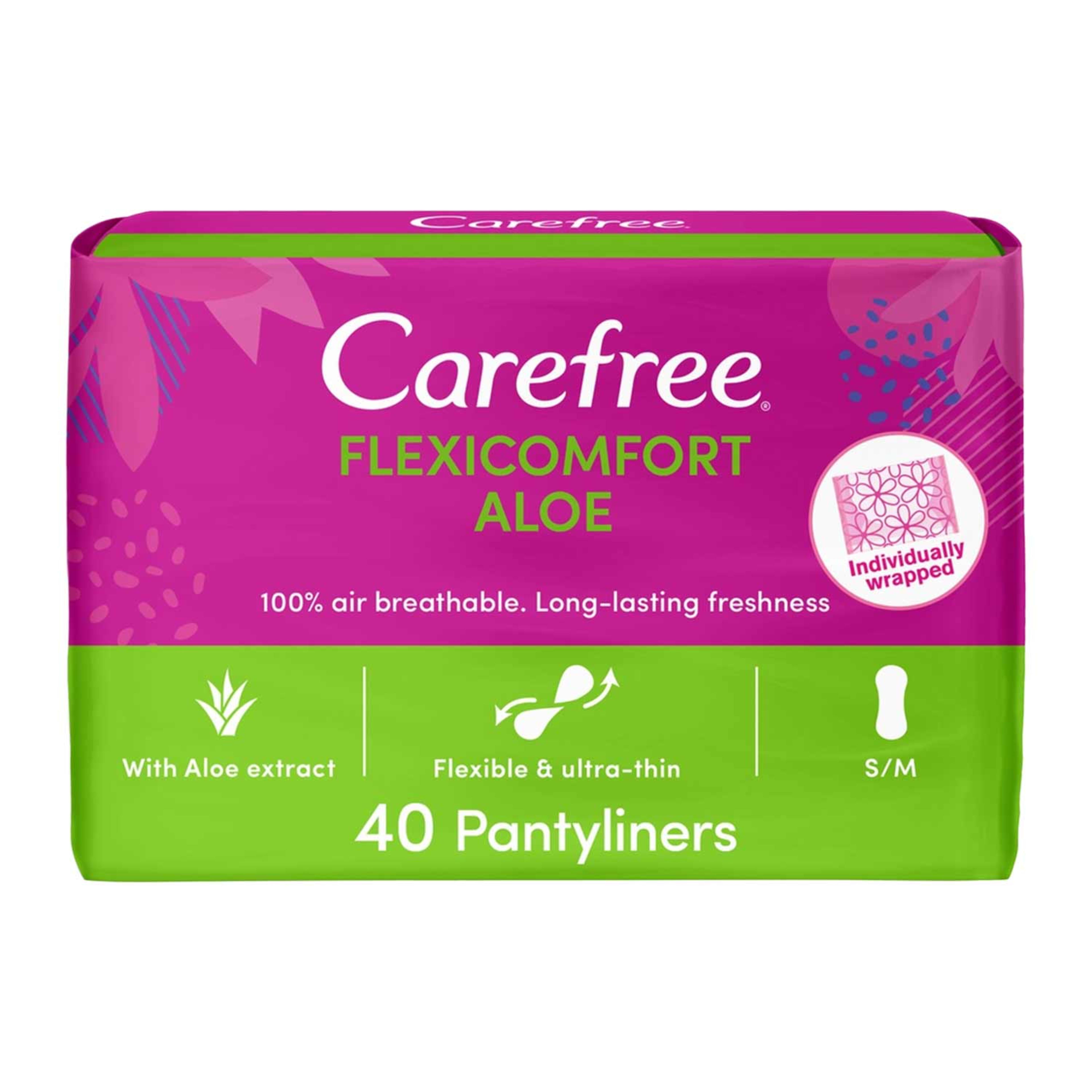 Carefree Flexi Comfort Pantyliners W/ Aloe Extract 40pcs