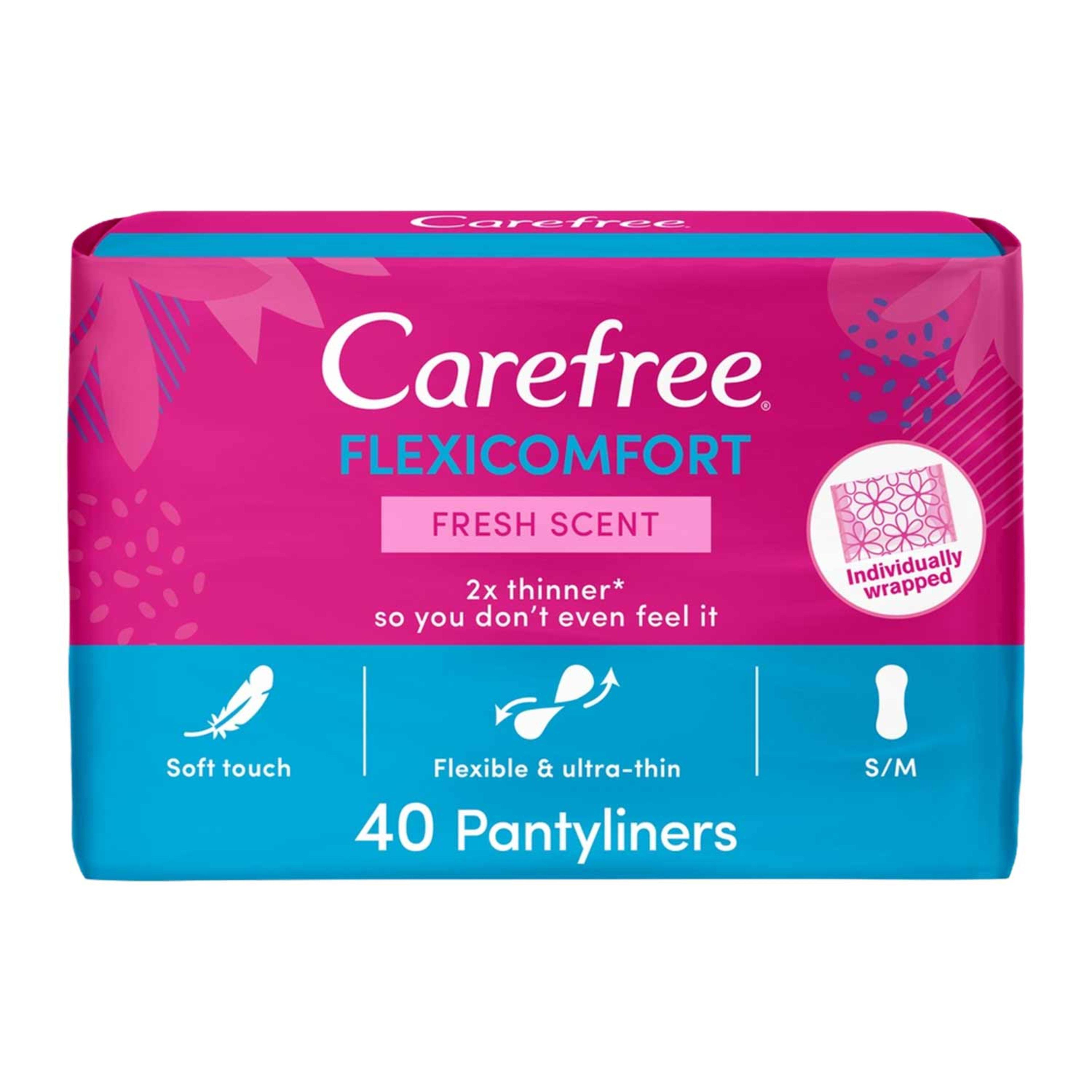 Carefree Flexi Comfort Pantyliners W/ Fresh Scent 40pcs