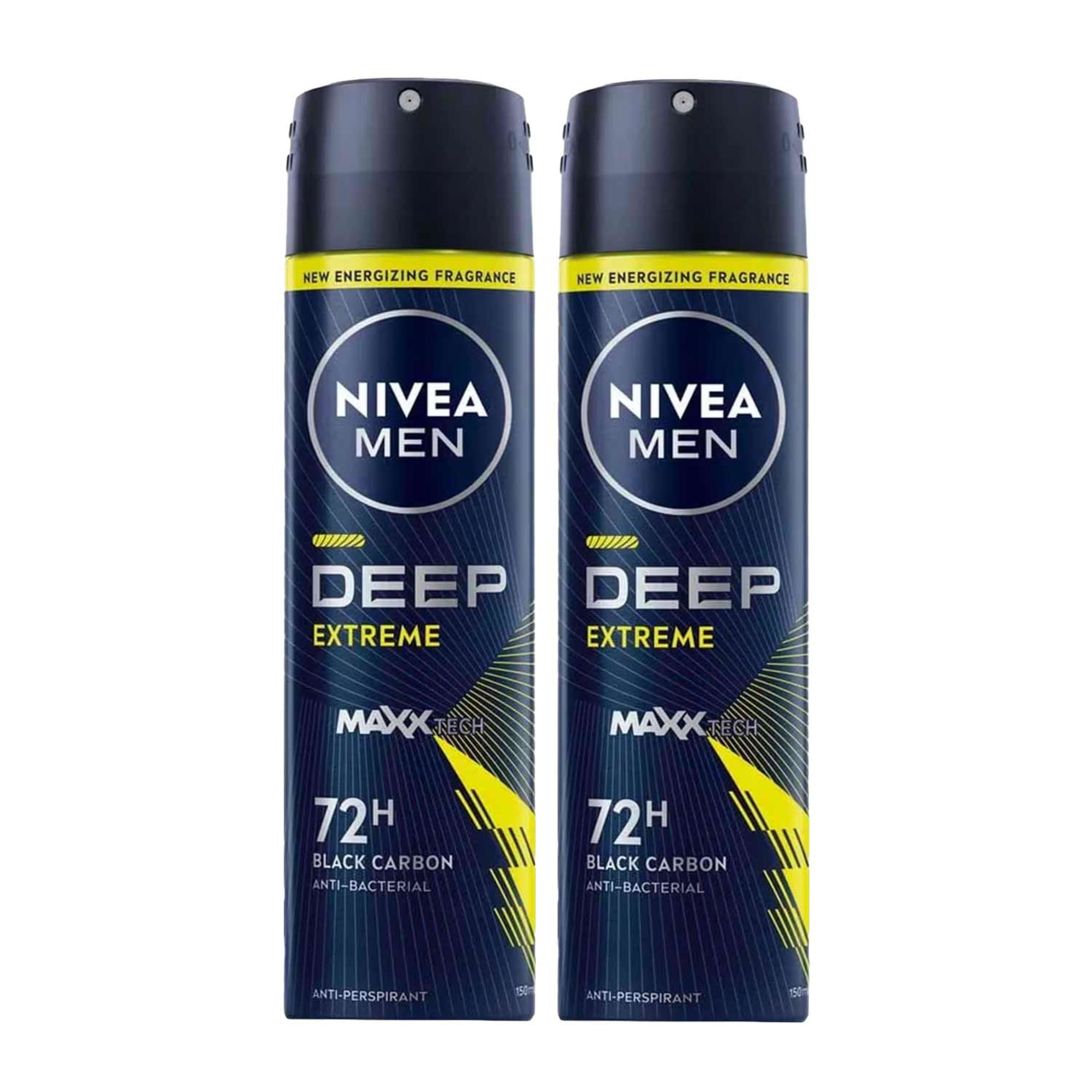 Nivea Men Deep Extreme Black Carbon Deo Spray 2x150ml