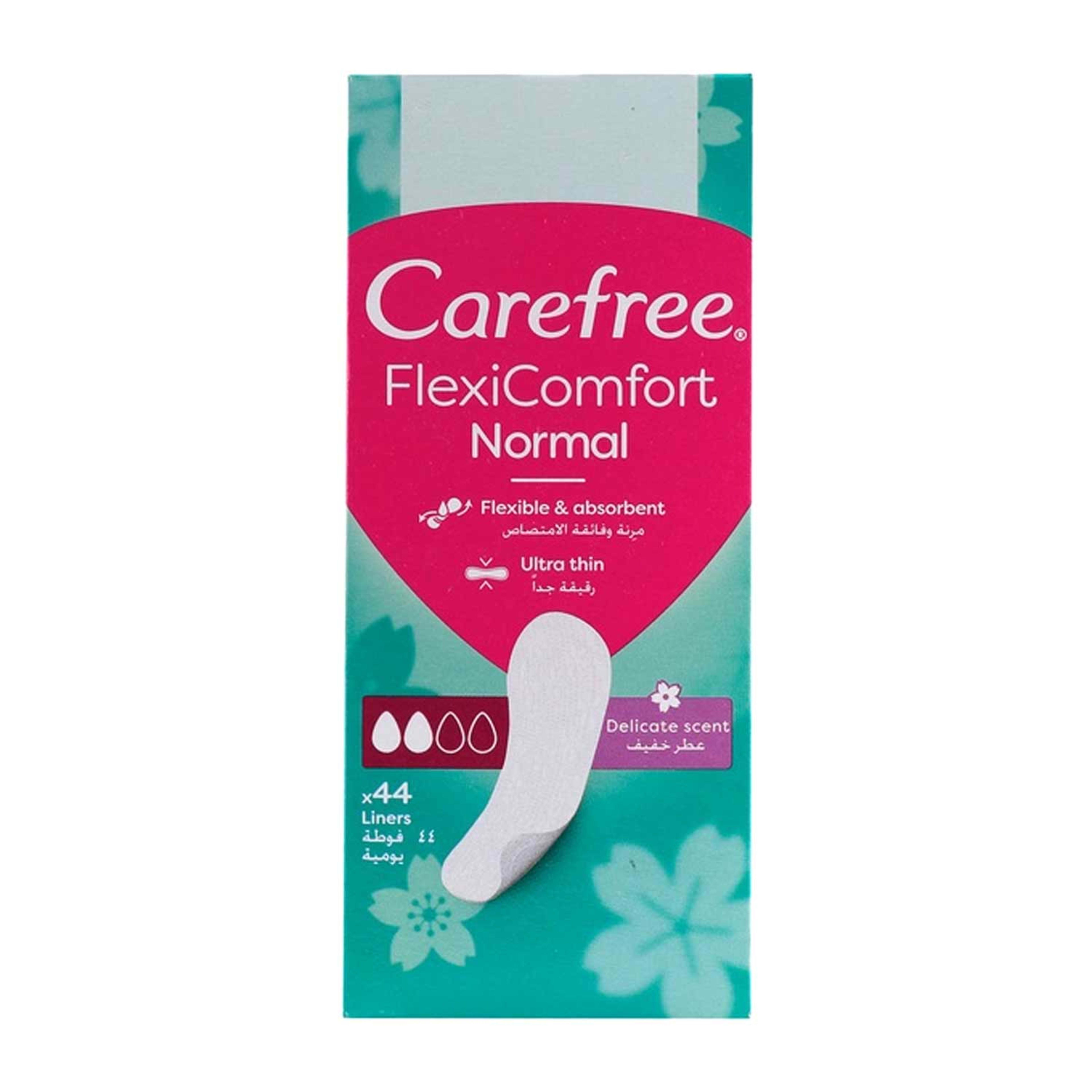 Carefree Flexicomfort Normal Delicate Scent Liners 44pcs