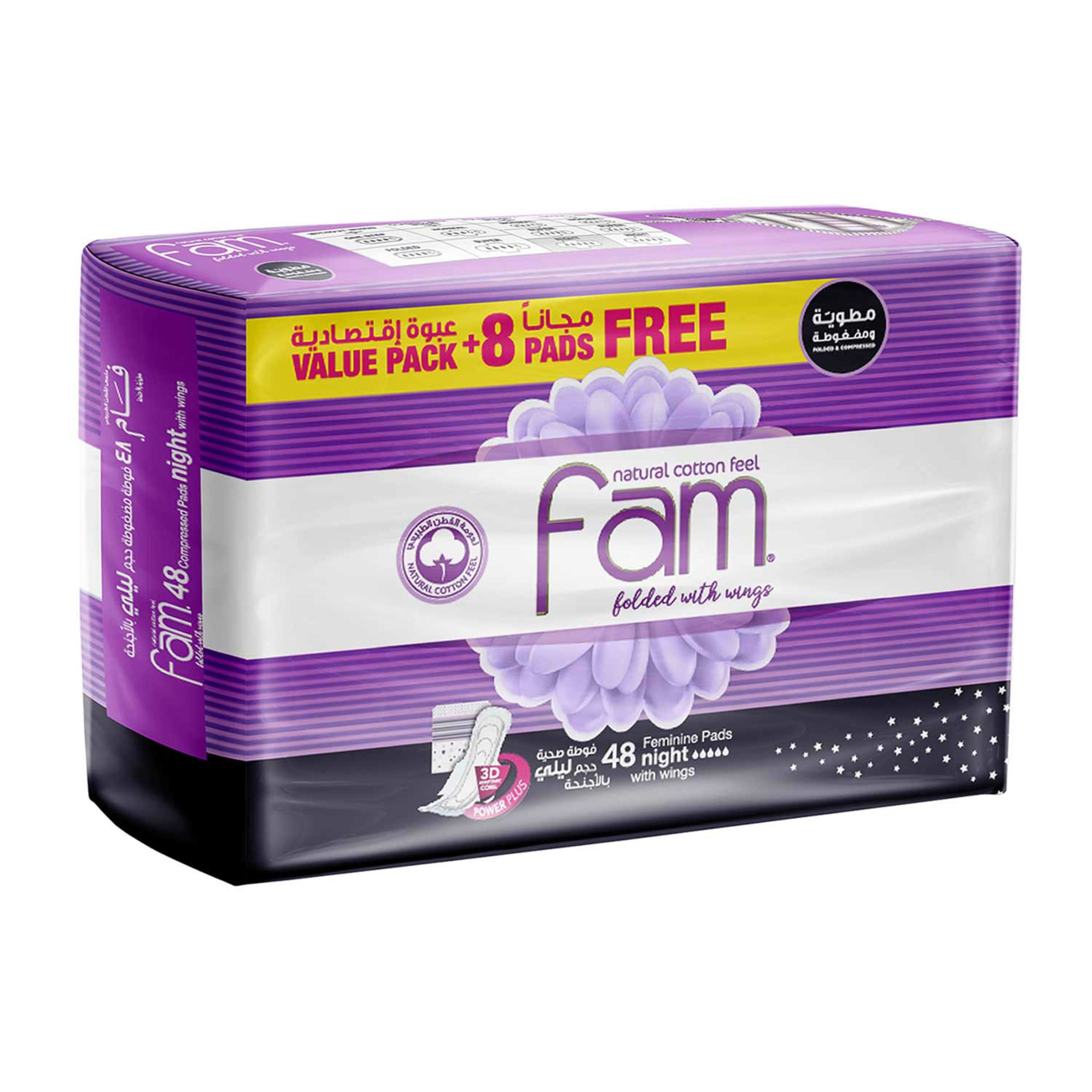 Fam Feminine Pads Night with Wings (40+8pads Free) Promo