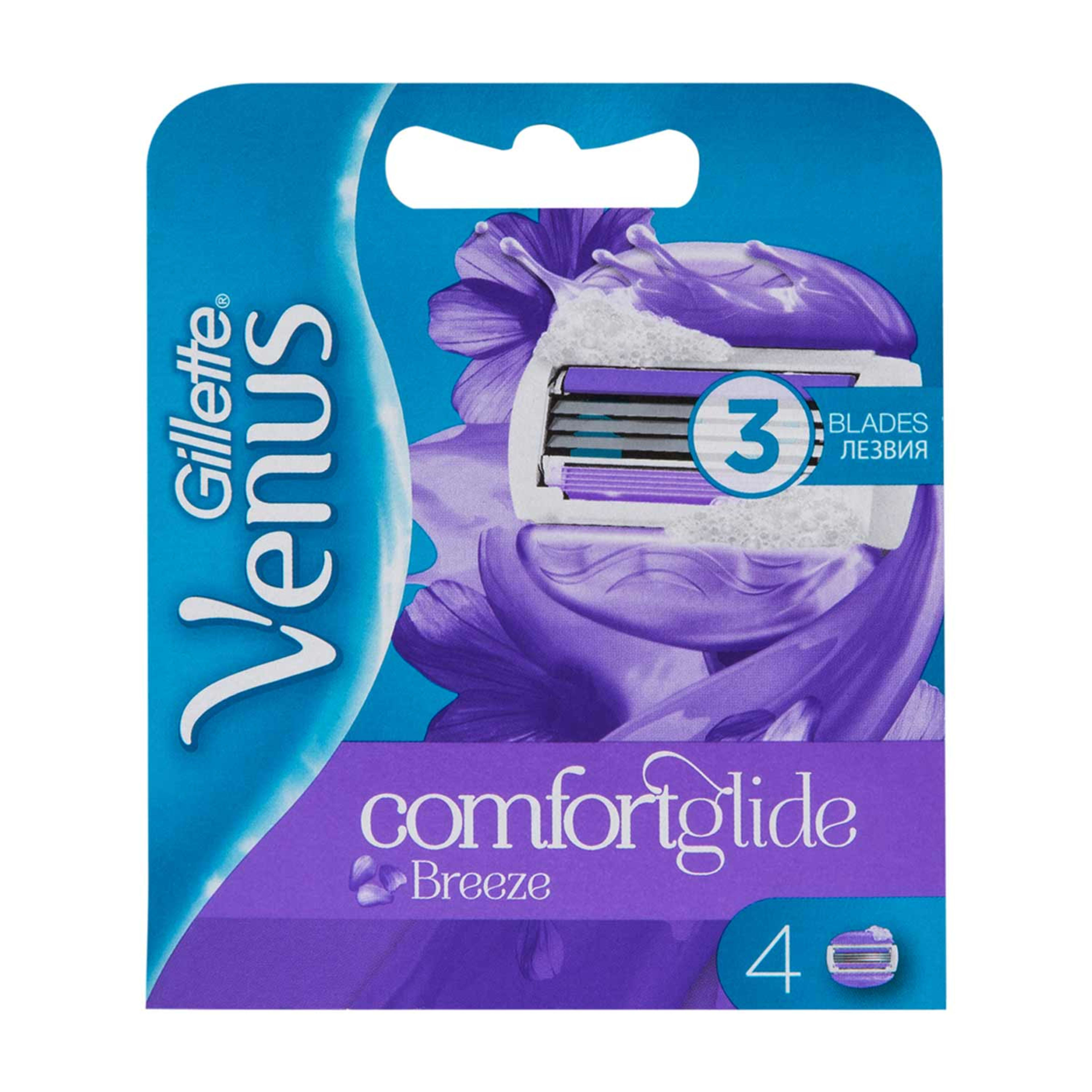 Gillette Venus Breeze 2in1 Crt 4's Plus Shave Gel Bar #gg480