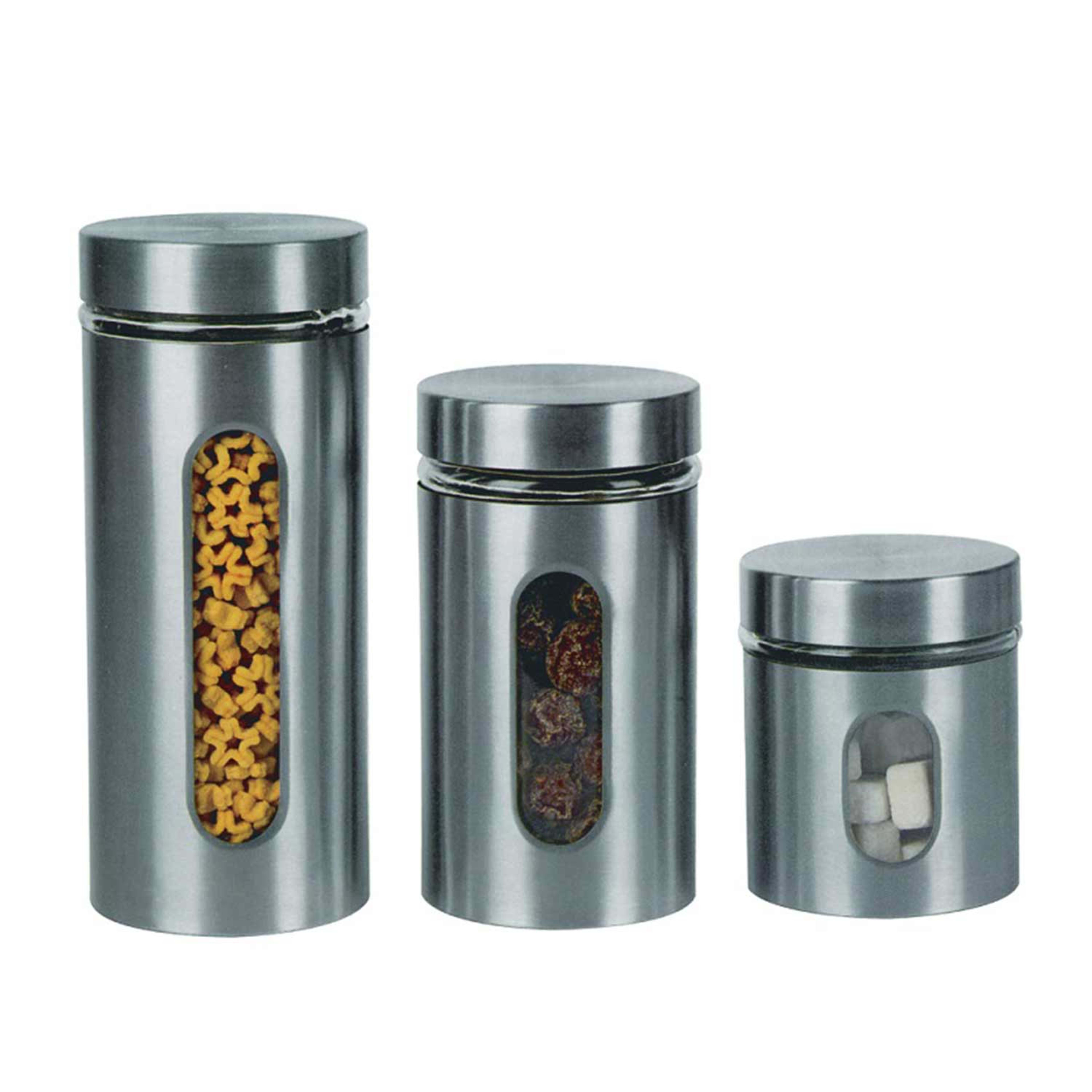 Royal Blue Glass Storage Jar Silver 3pcs Set H4081.ryb