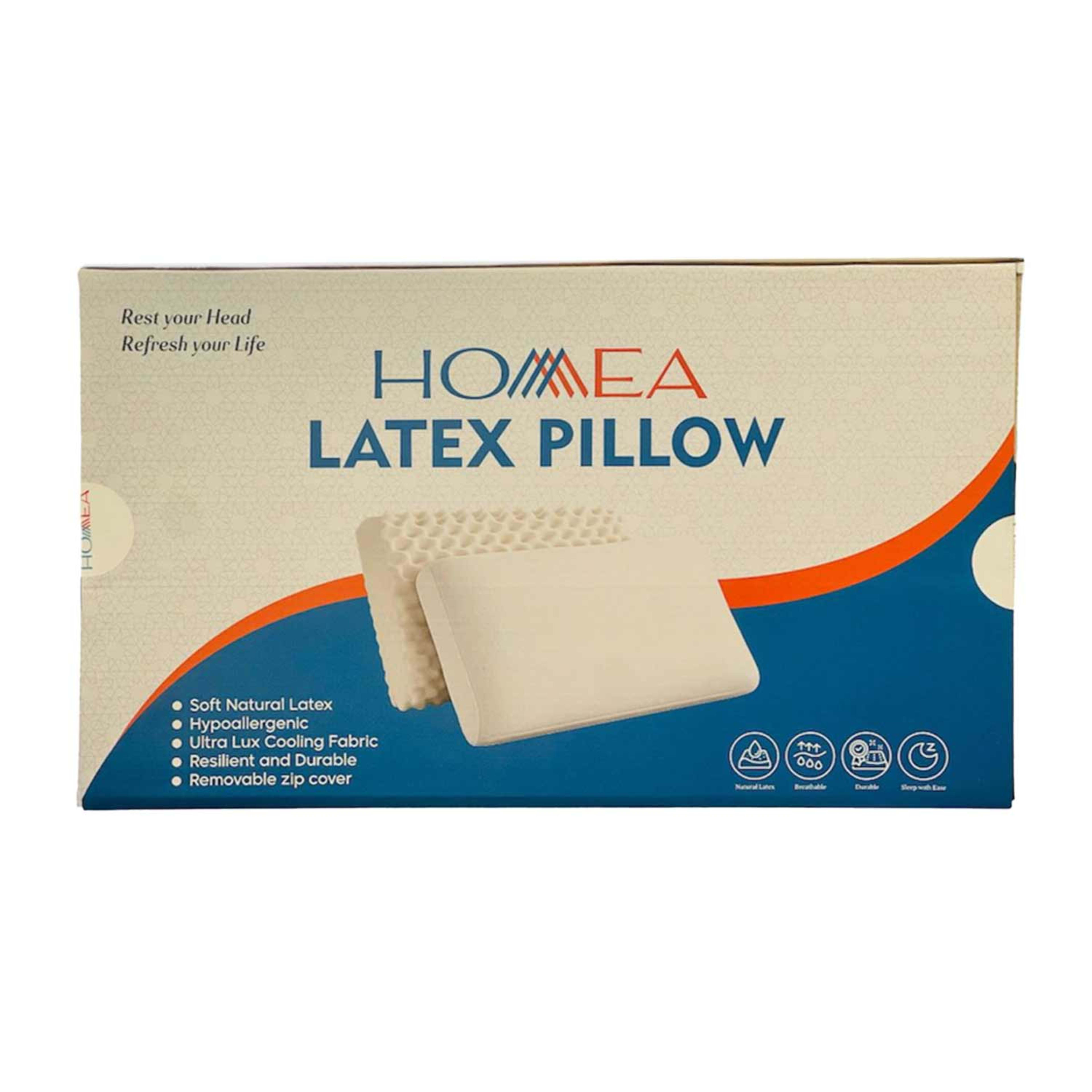 Homea Latex Pillow 40x60x10cm Hm7024