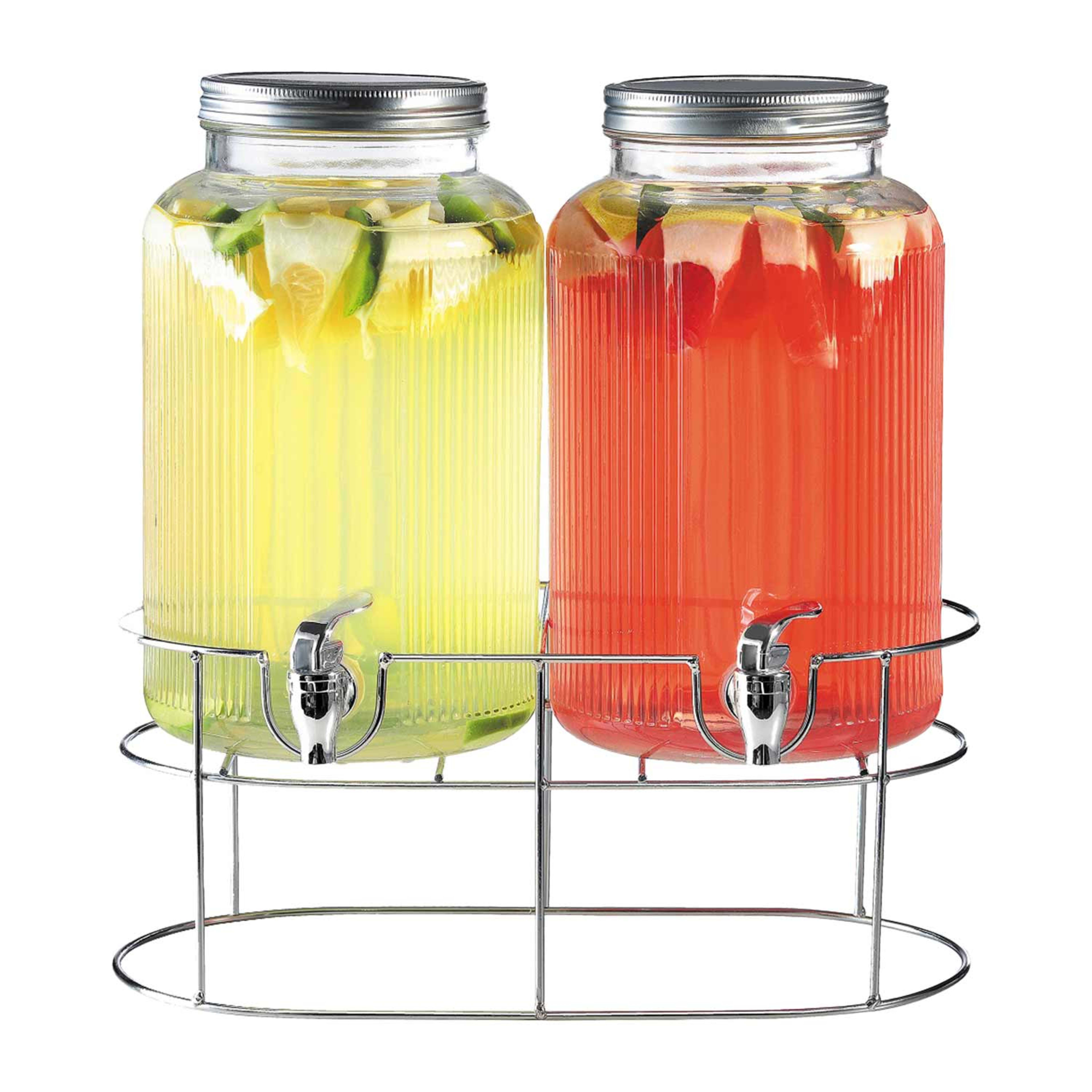Royal Blue Glass Dispenser with Rack 5ltr 2pcs Set H7032.5502