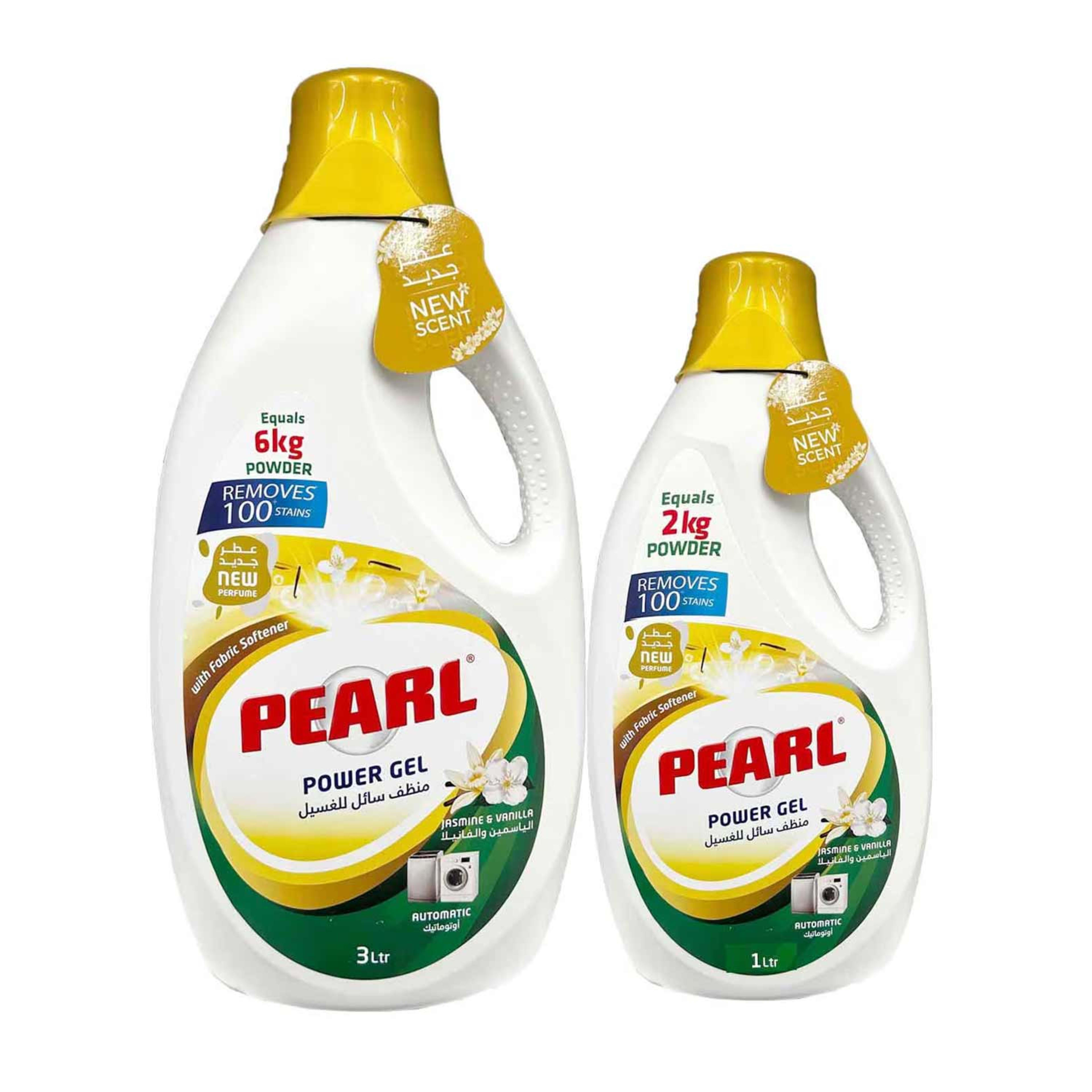 Pearl Power Gel Automatic with Fabric Softener Jasmine & Vanilla 3ltr+ 1ltr