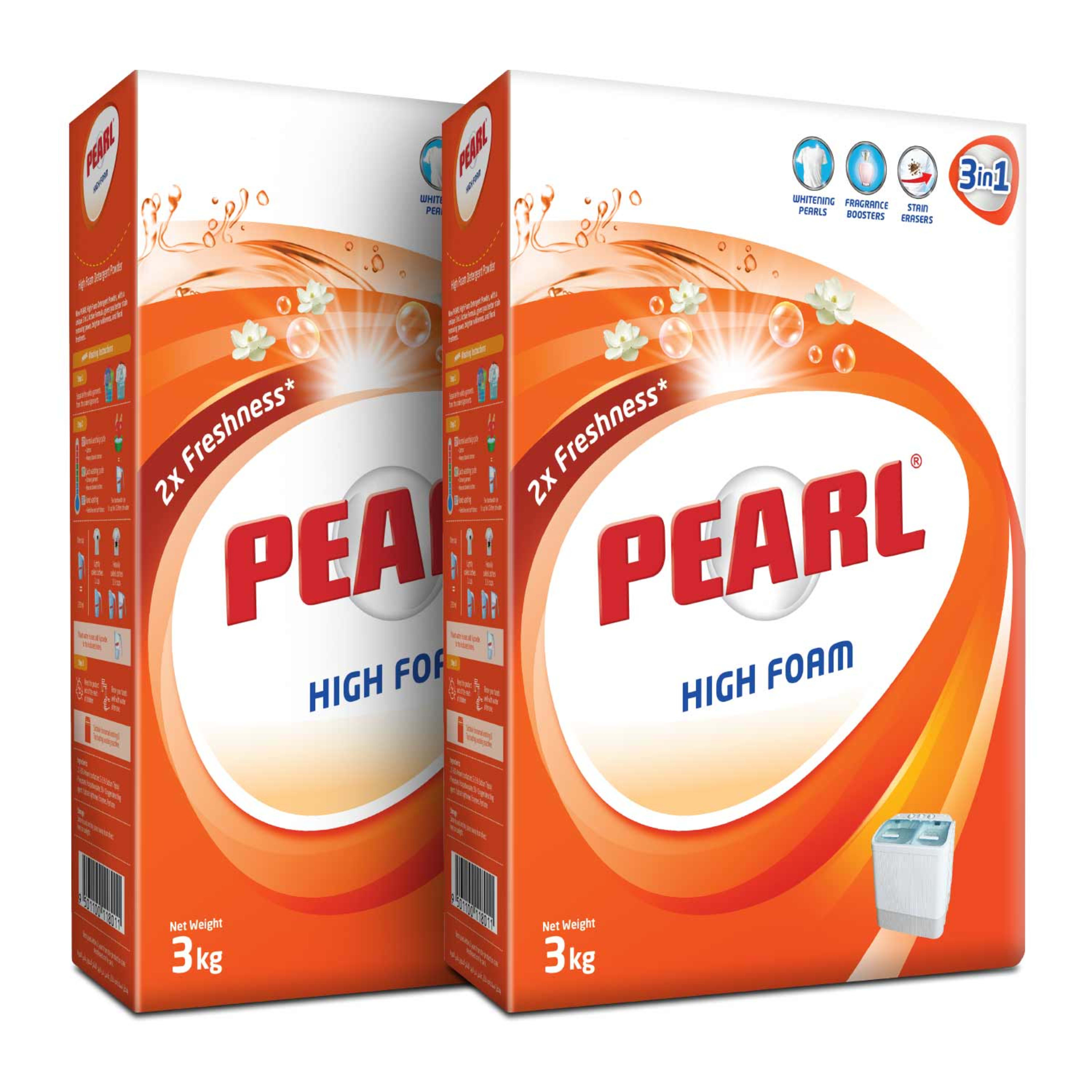 Pearl High Foam Detergent Powder Box 2x3kg