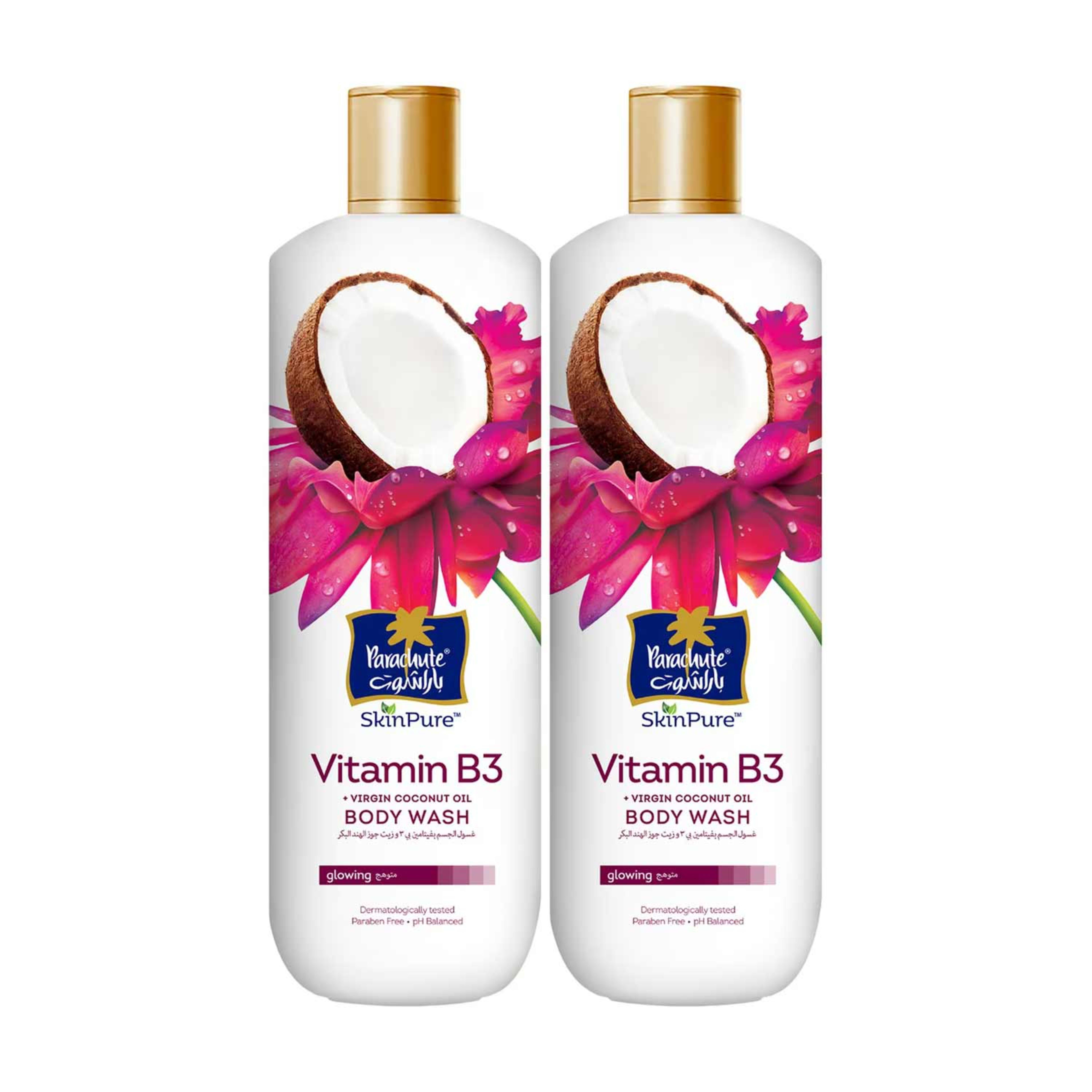 Parachute Skin Pure Vitamin B3 Glowing Body Wash 2x400ml