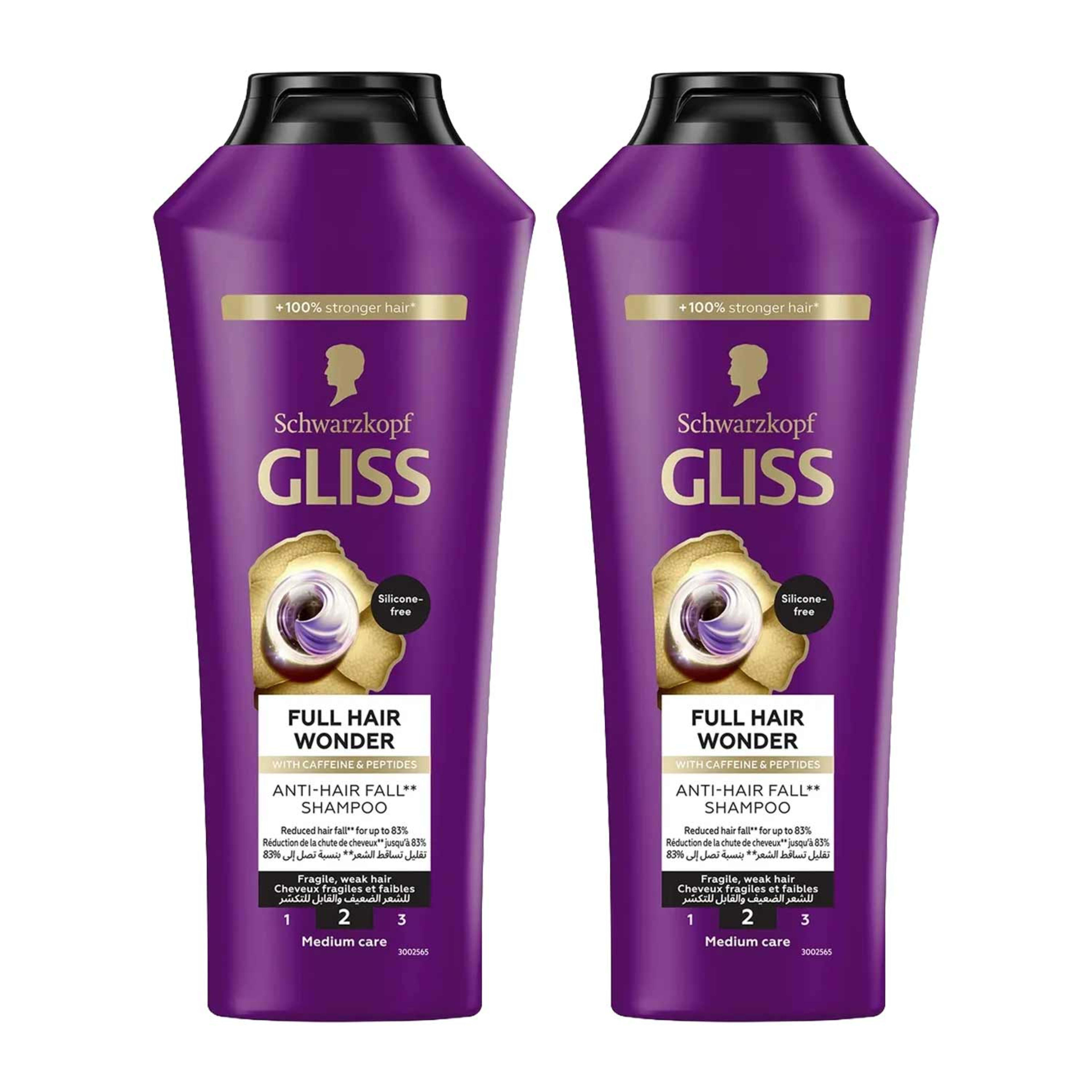 Schwarzkopf Gliss Full Hair Wonder Anti-hair Fall Shampoo 2x400ml @25%off