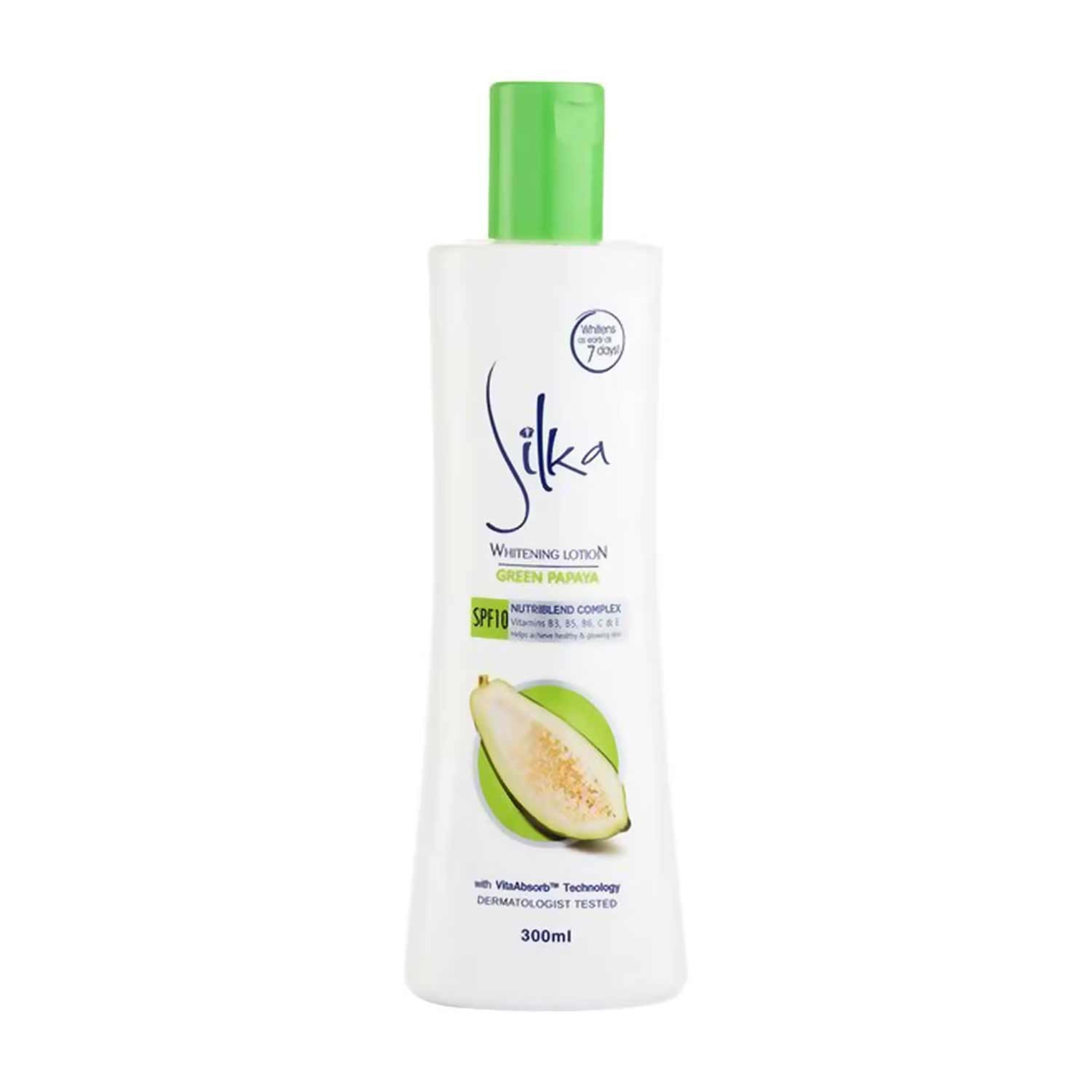 Silka Skin Whitening Lotion Green Papaya Spf10 300ml