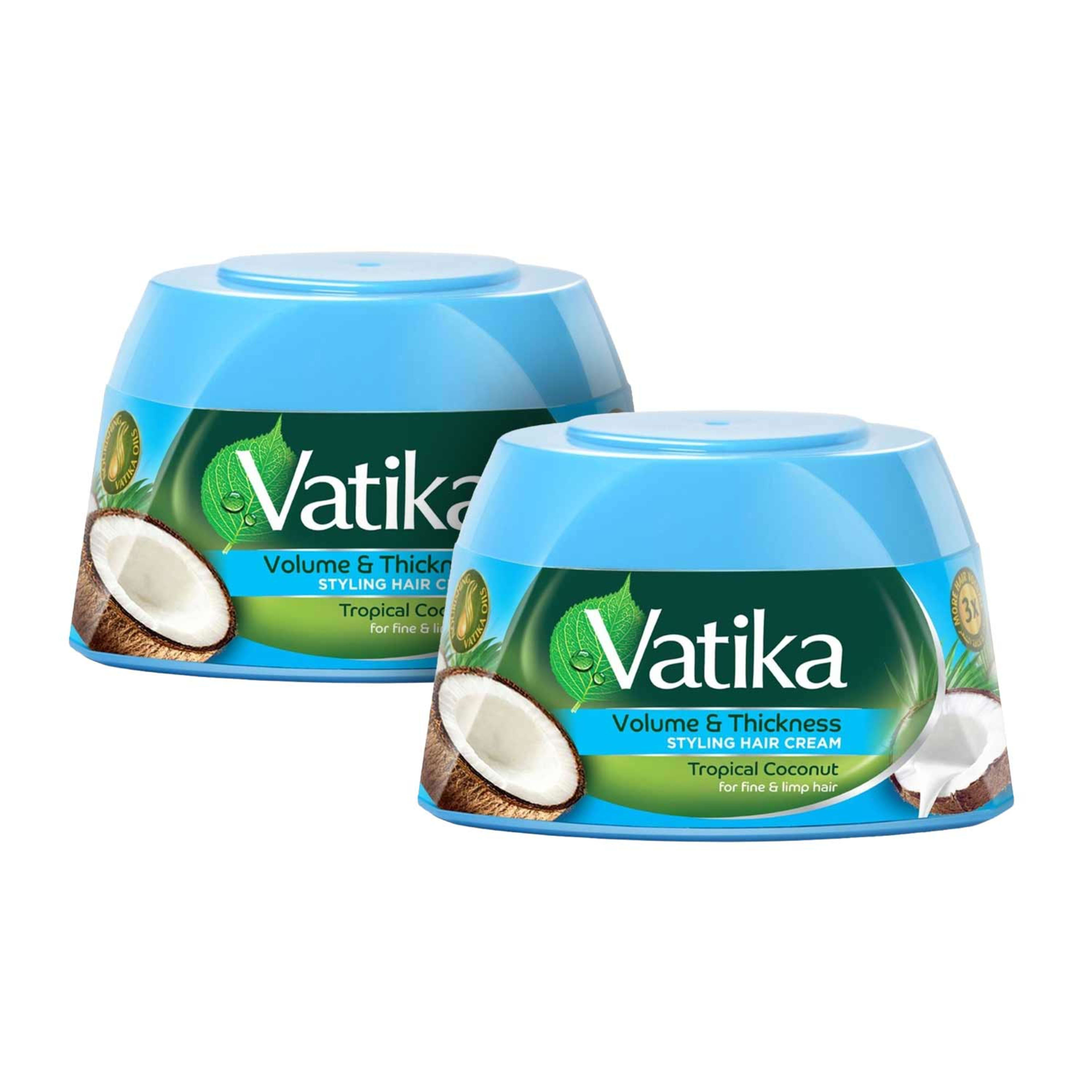Vatika Volume & Thickness Tropical Coconut Styling Hair Cream 2x140ml