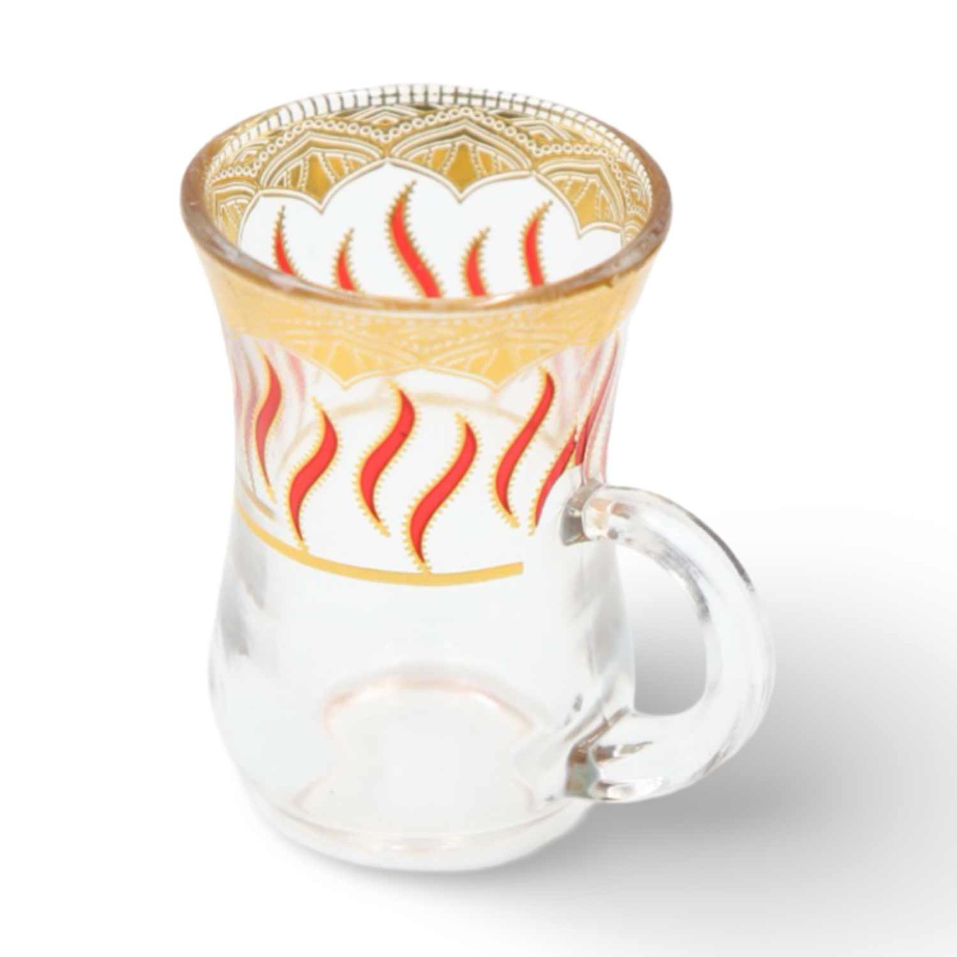 Al Rahal Tea Cups Red & Gold Set 6pcs