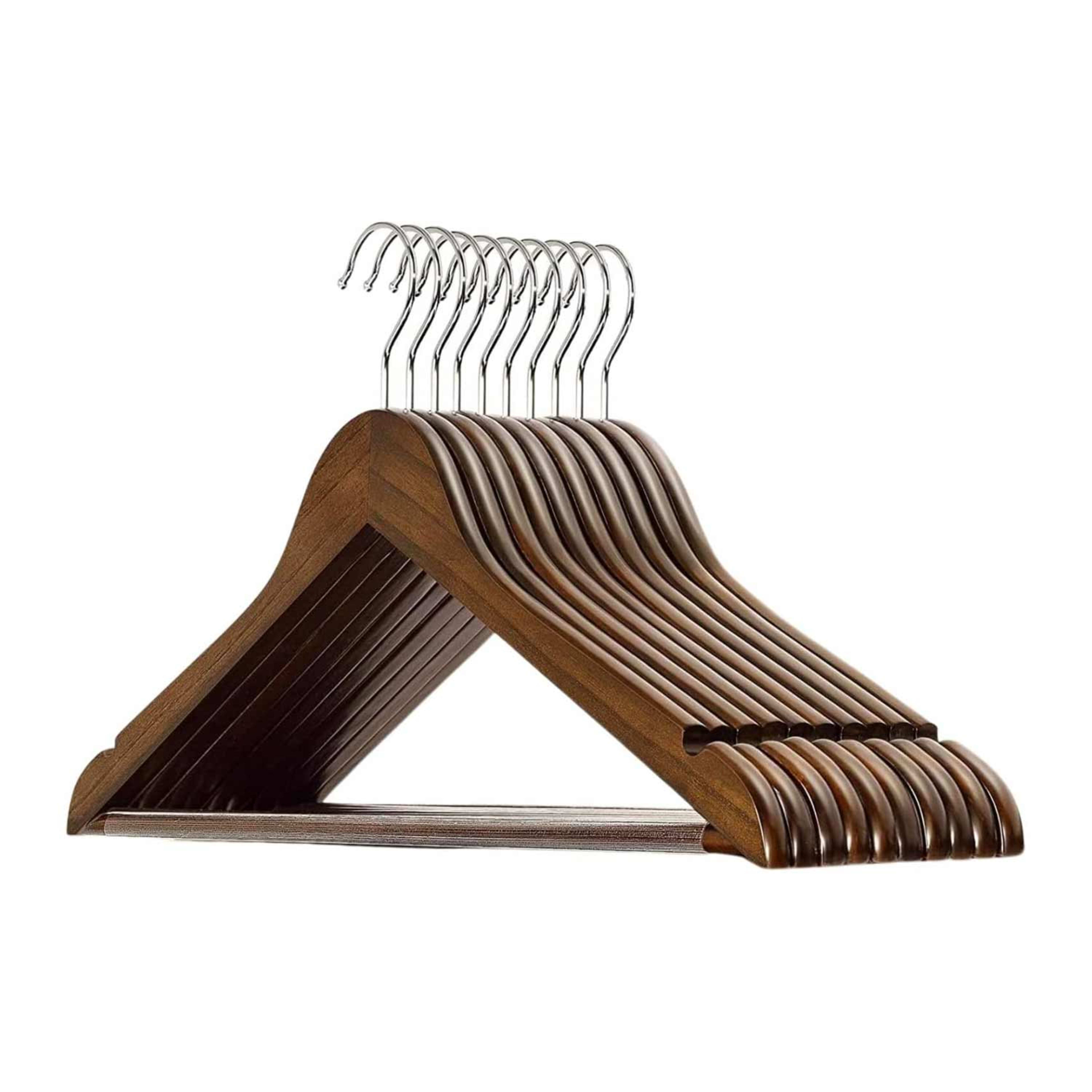 Feelings W2h1 Hanger Wooden 6pcs Set Brown Rj1134