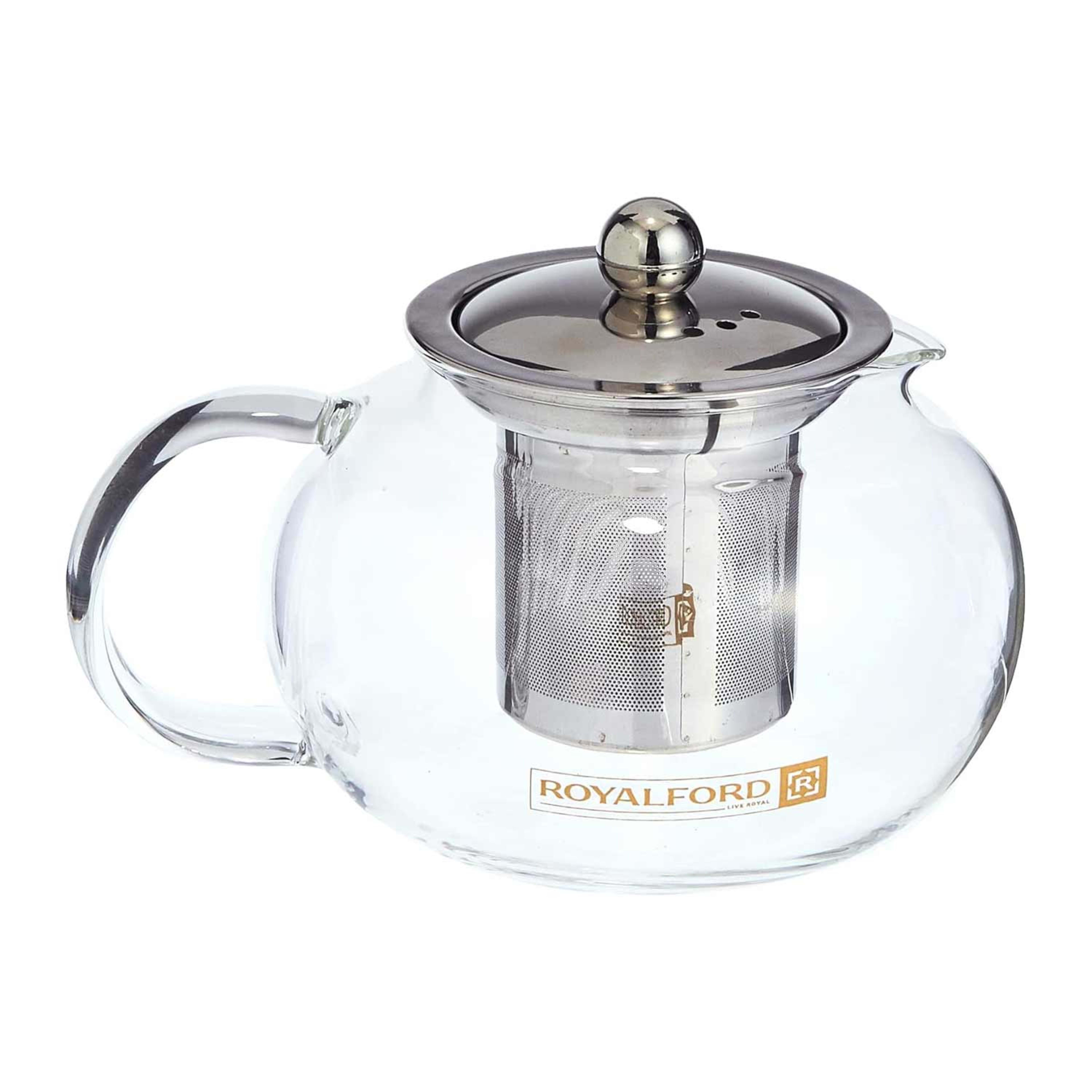 Royalford Glass Tea Pot with S/steel Strainer 650ml #rf8265