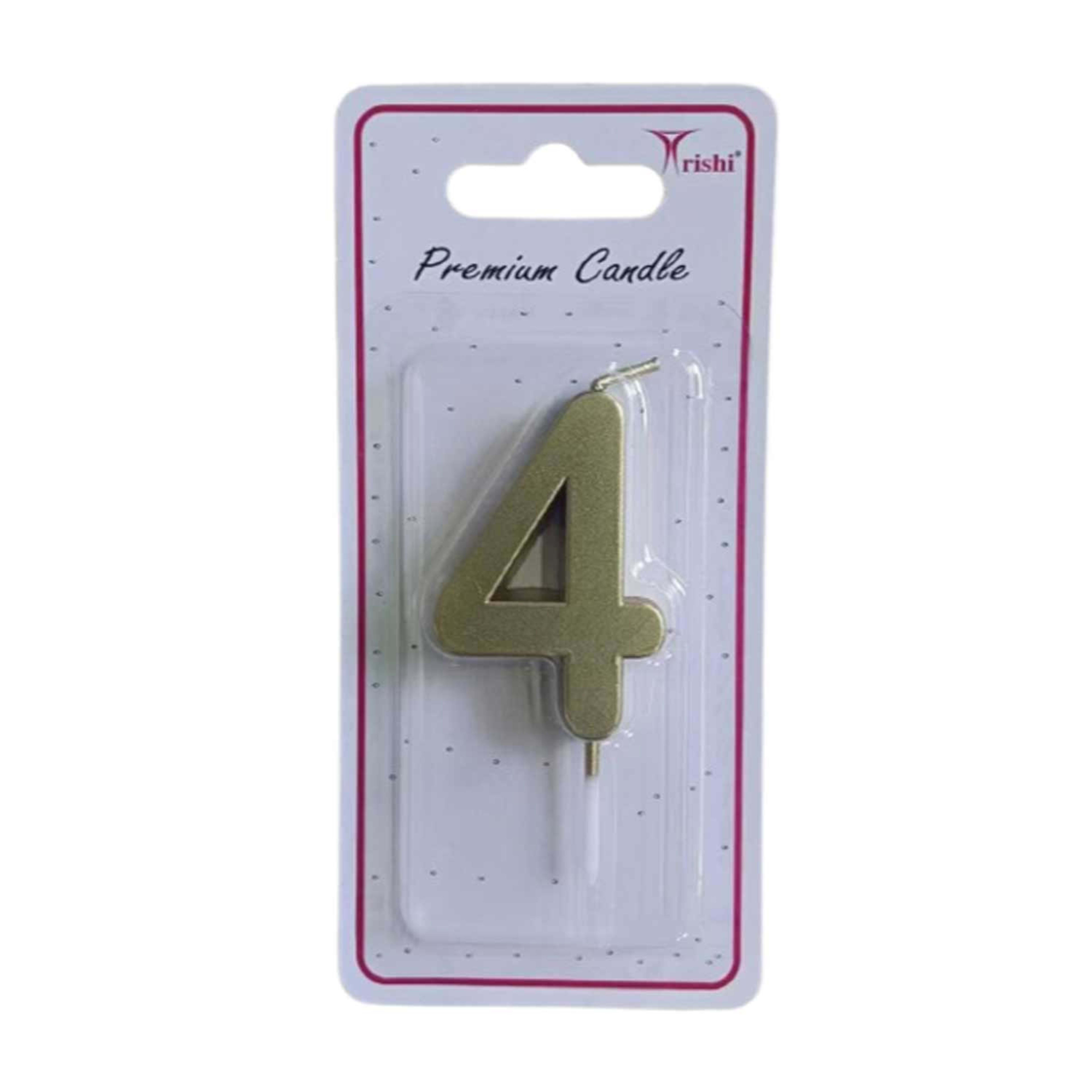 Trishi Metallic Number Candle No.4 Tr00627