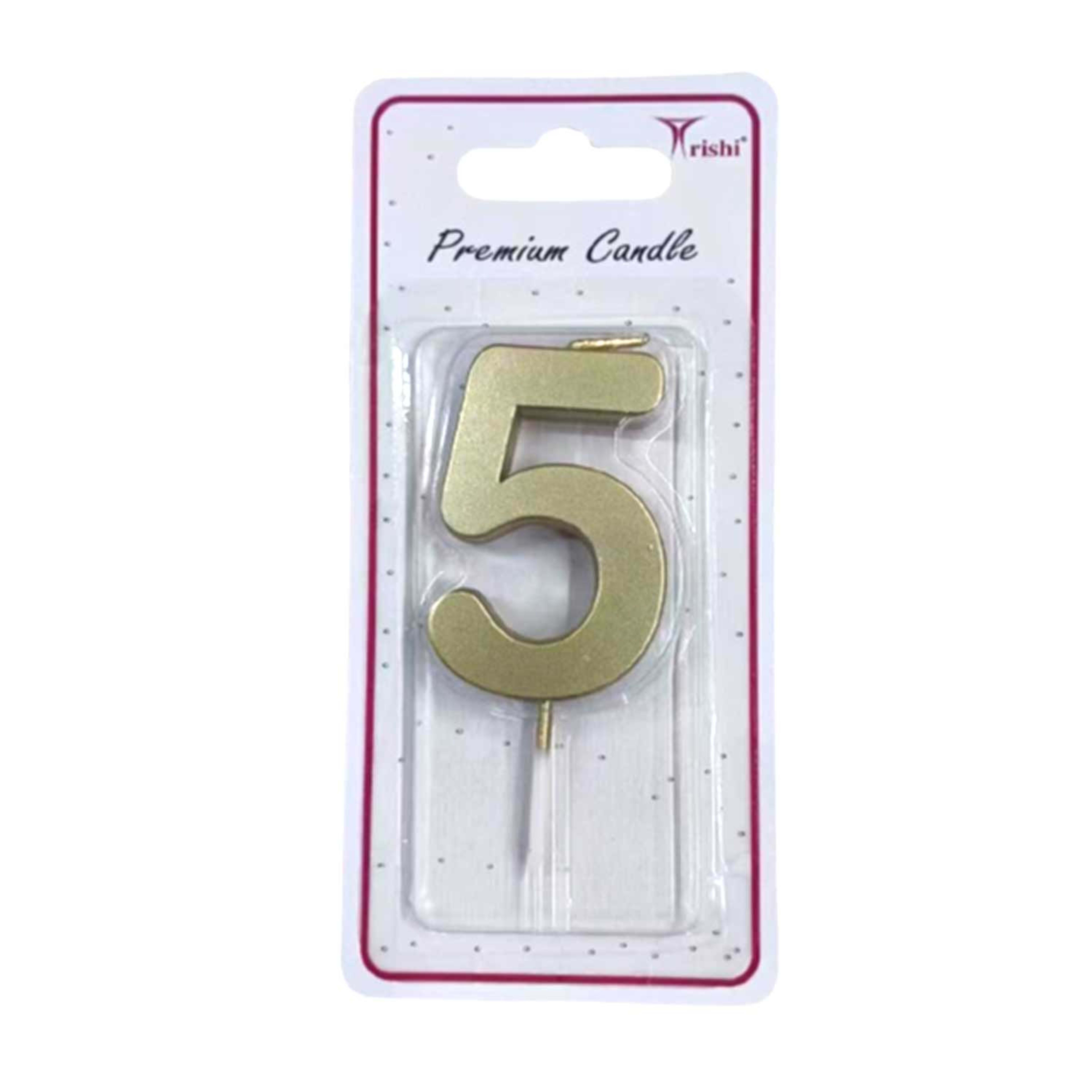 Trishi Metallic Number Candle No.5 Tr00628