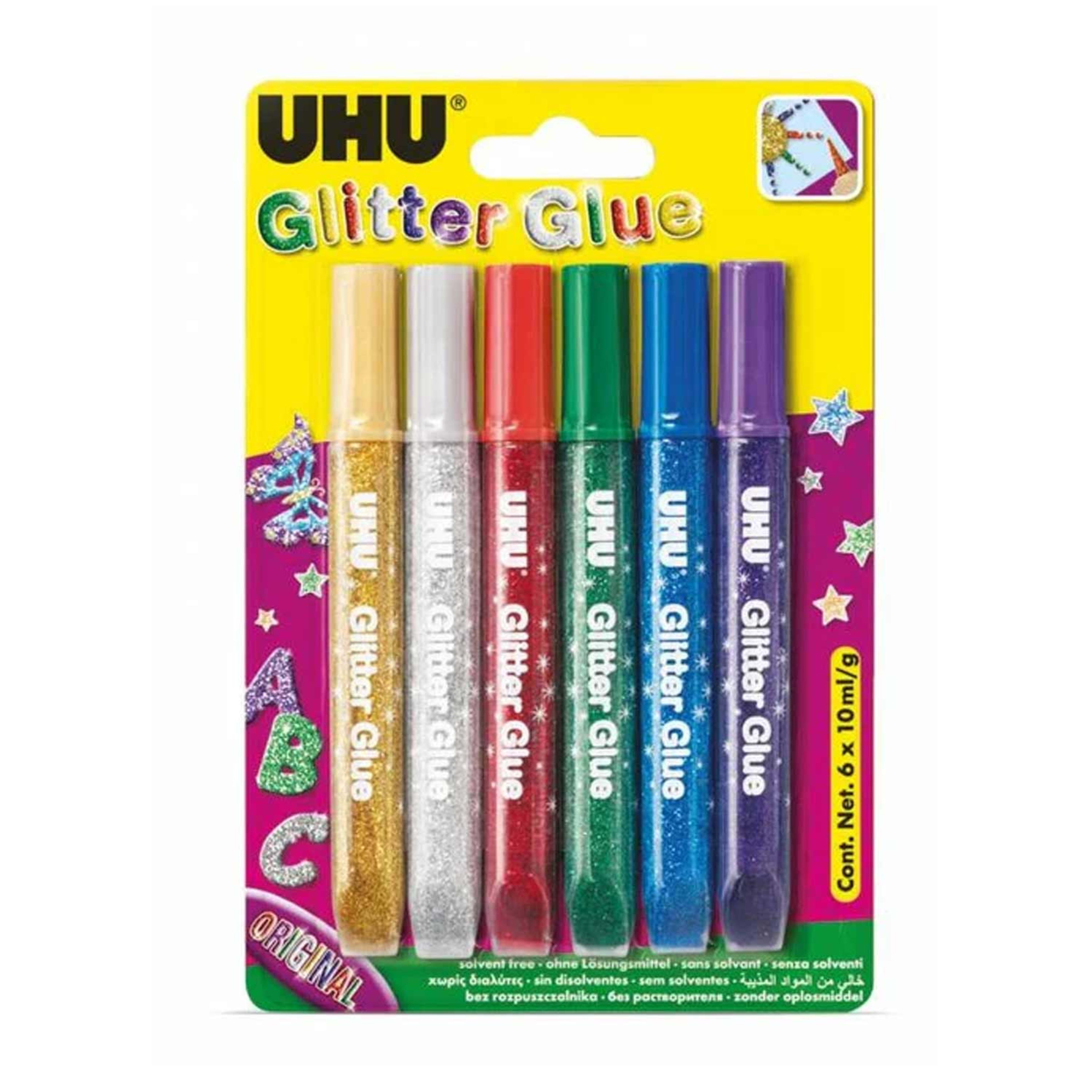 Uhu Glitter Glue 10ml 6pcs #39040