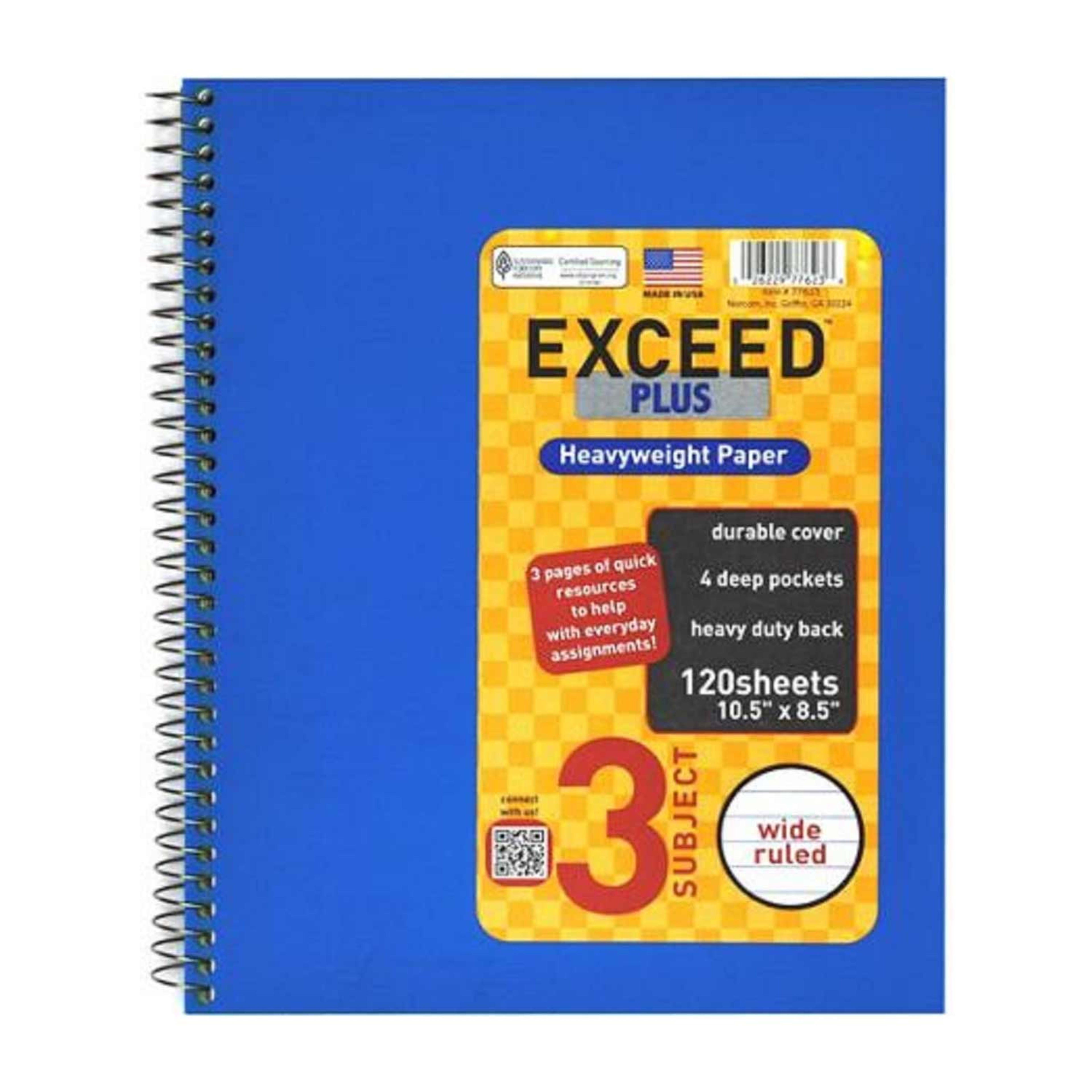 Exceed Blue Wide Ruled Notebook 120 Sheets Exd-77143w