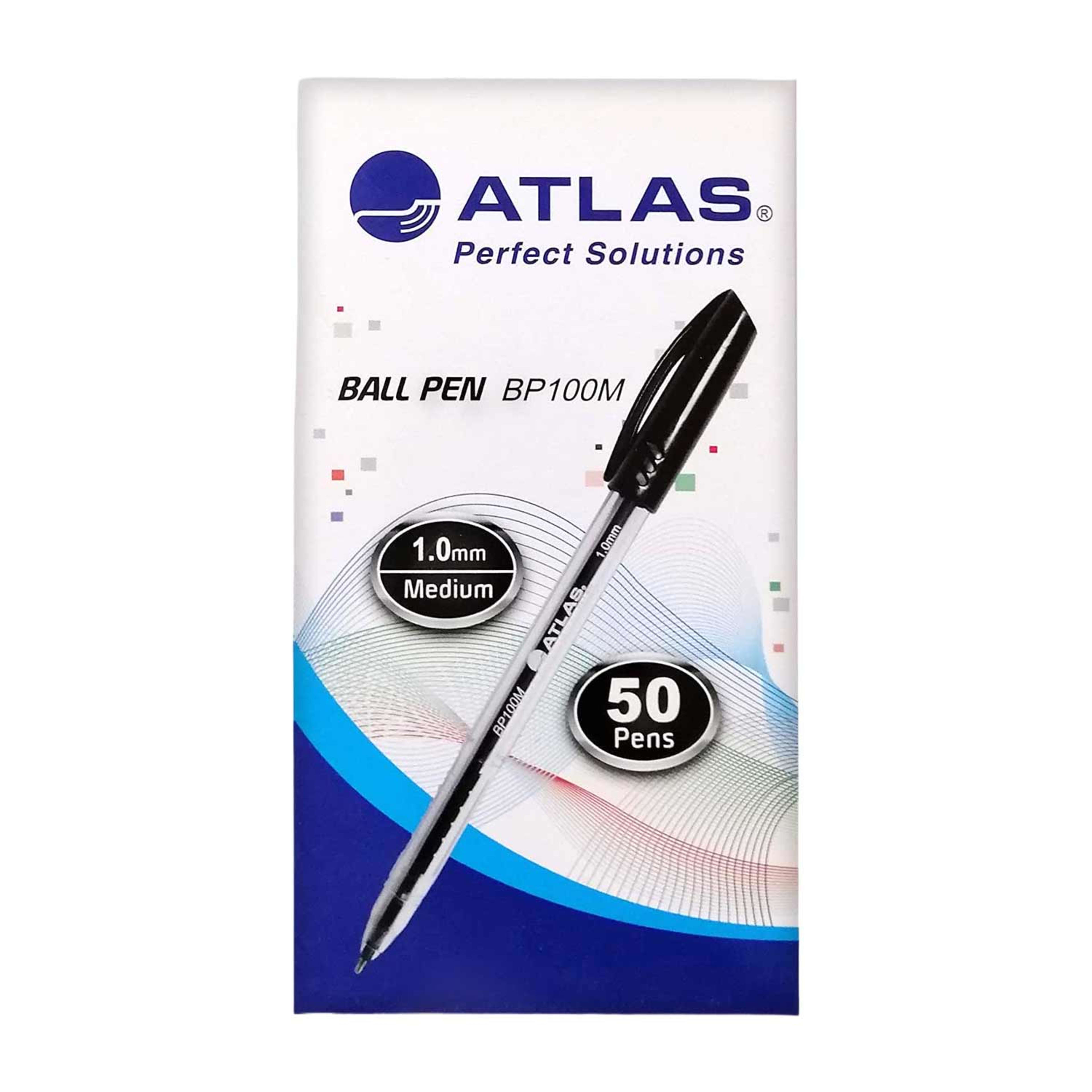 Atlas Ball Pen 1.0mm 50pcs/pack As-bp100m-bk/50p