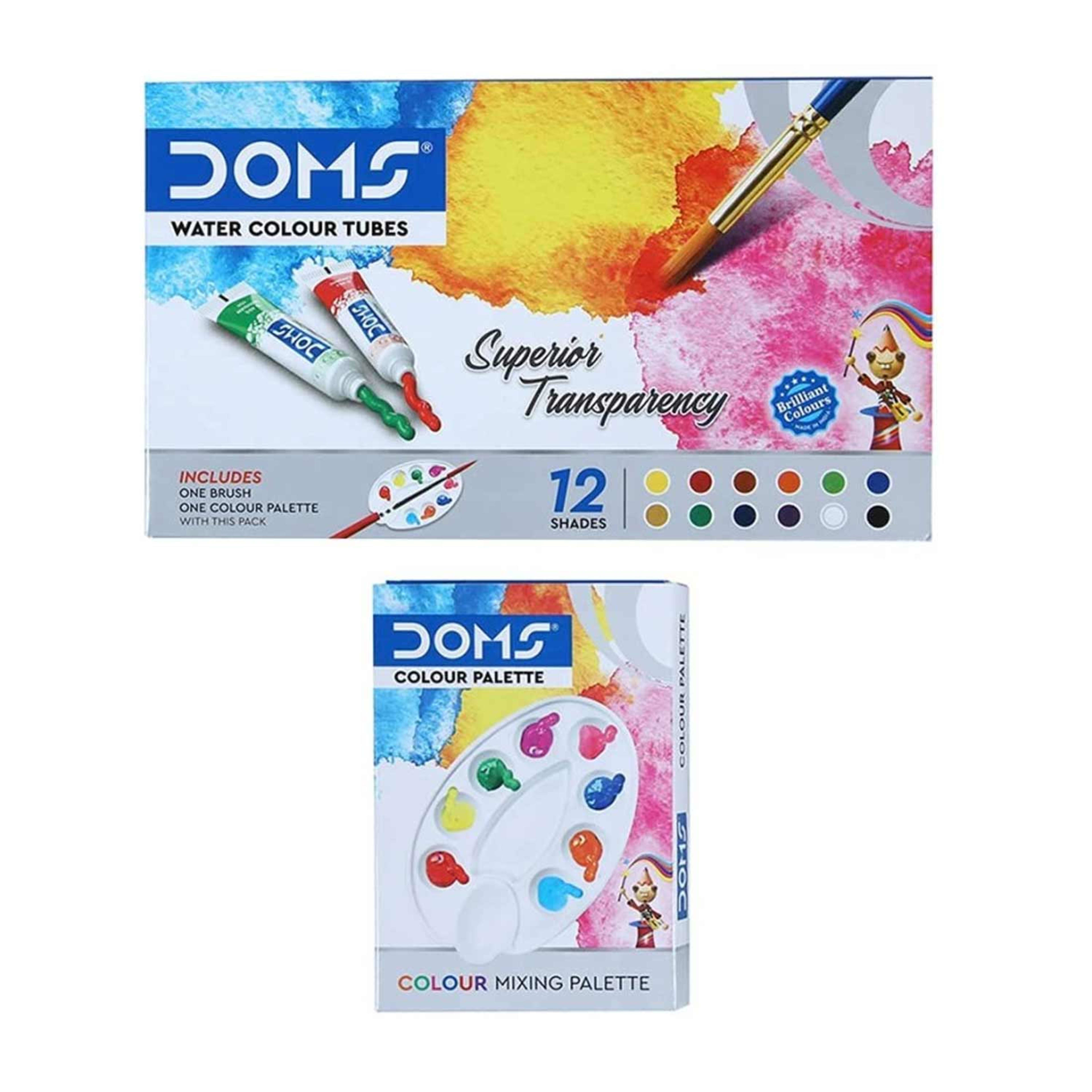 Doms Water Colour Tubes 12+color Plate Set 7768+7917
