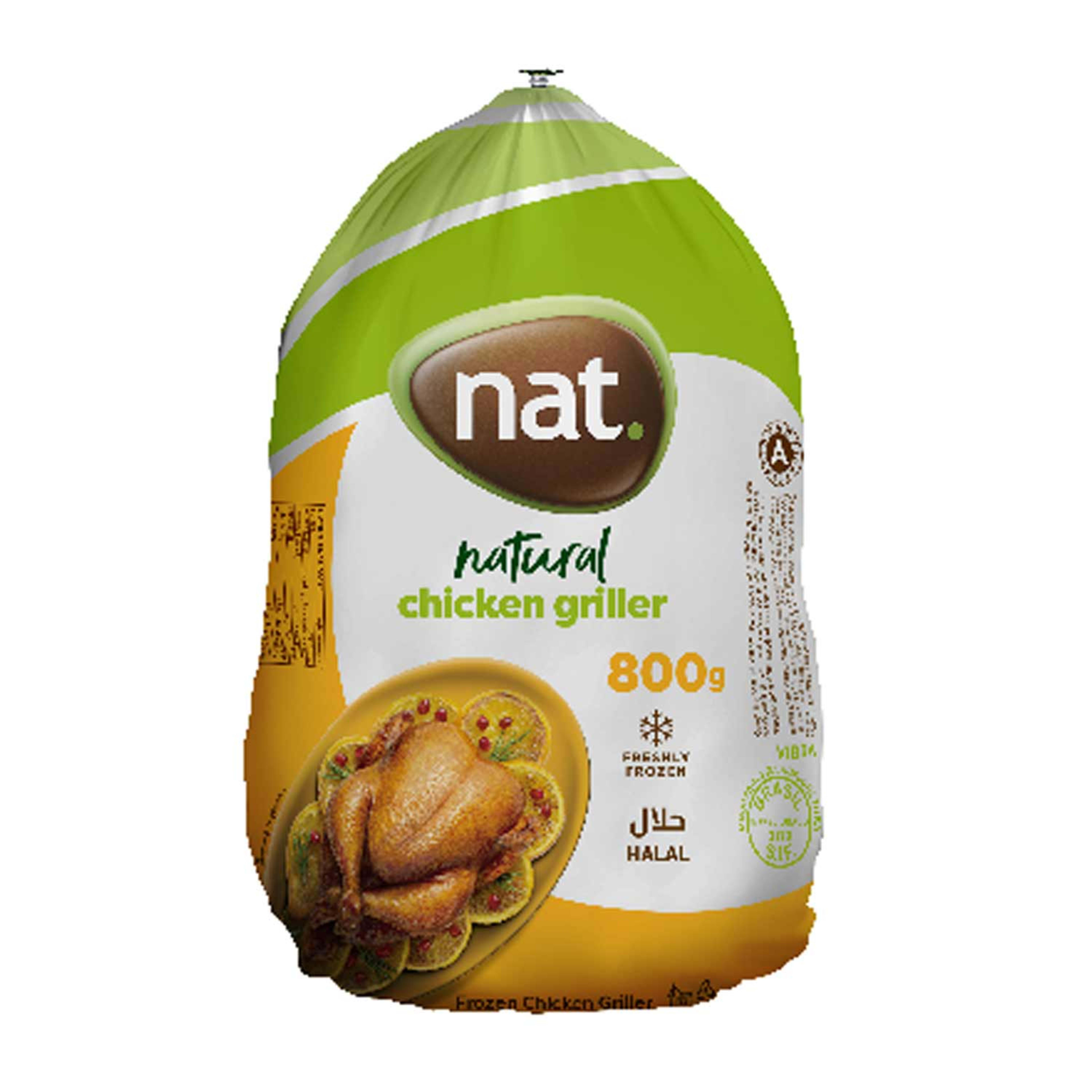 Nat Frozen Whole Chicken Griller 800gm