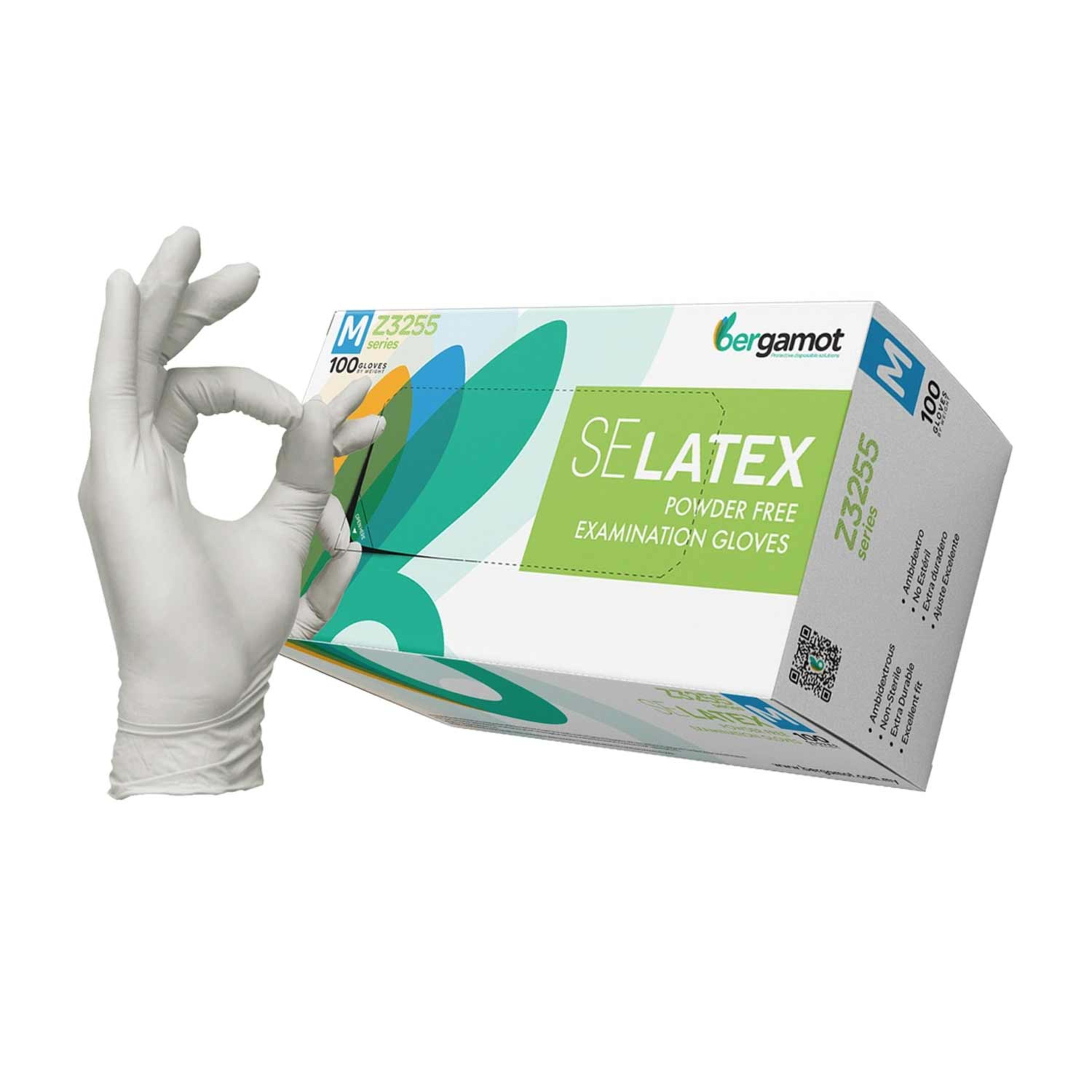 Bergamot Selatex Powder Free Examination Gloves 100's S/m/l