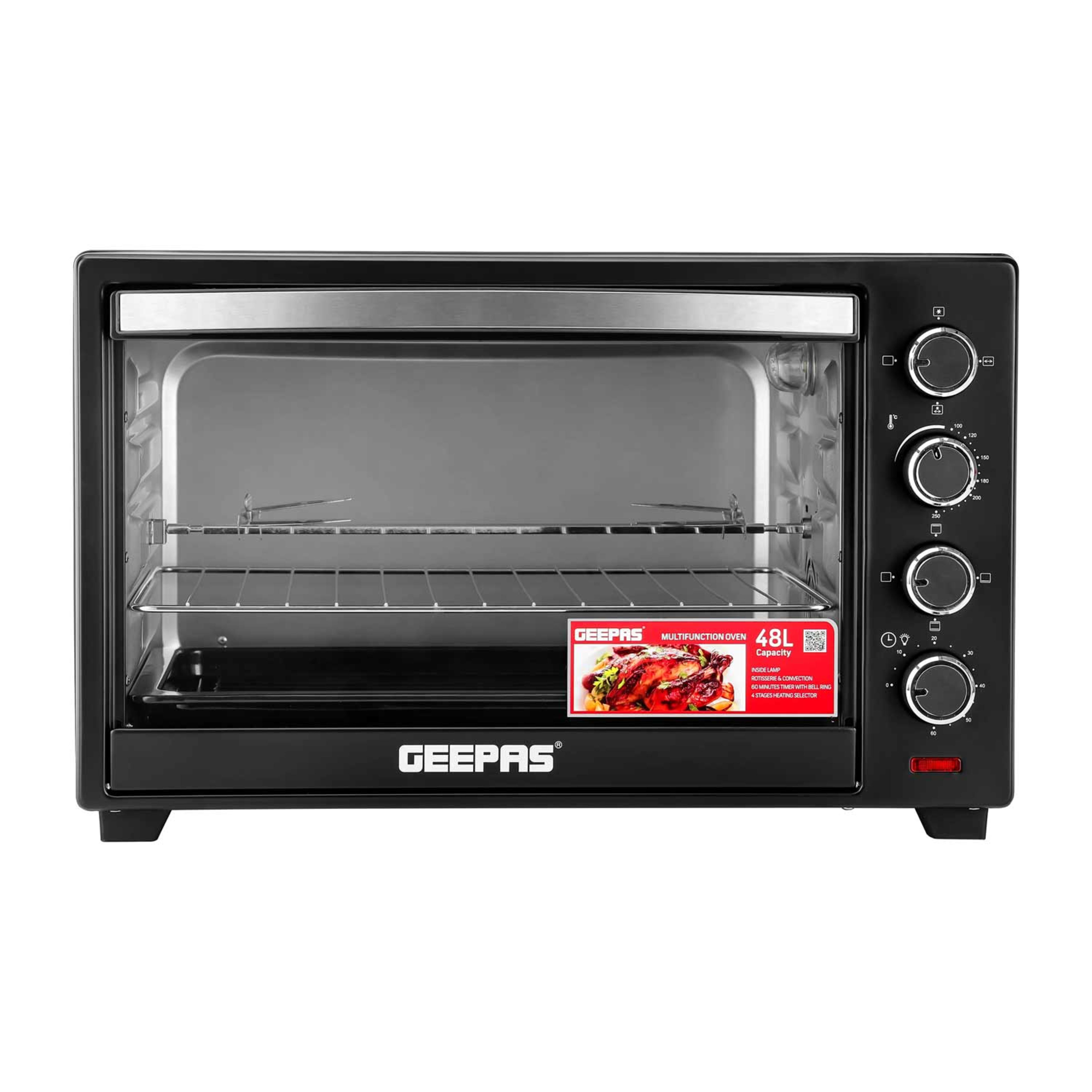 Geepas Electric Oven with Rotisserie & Convection 48ltr Go4451n