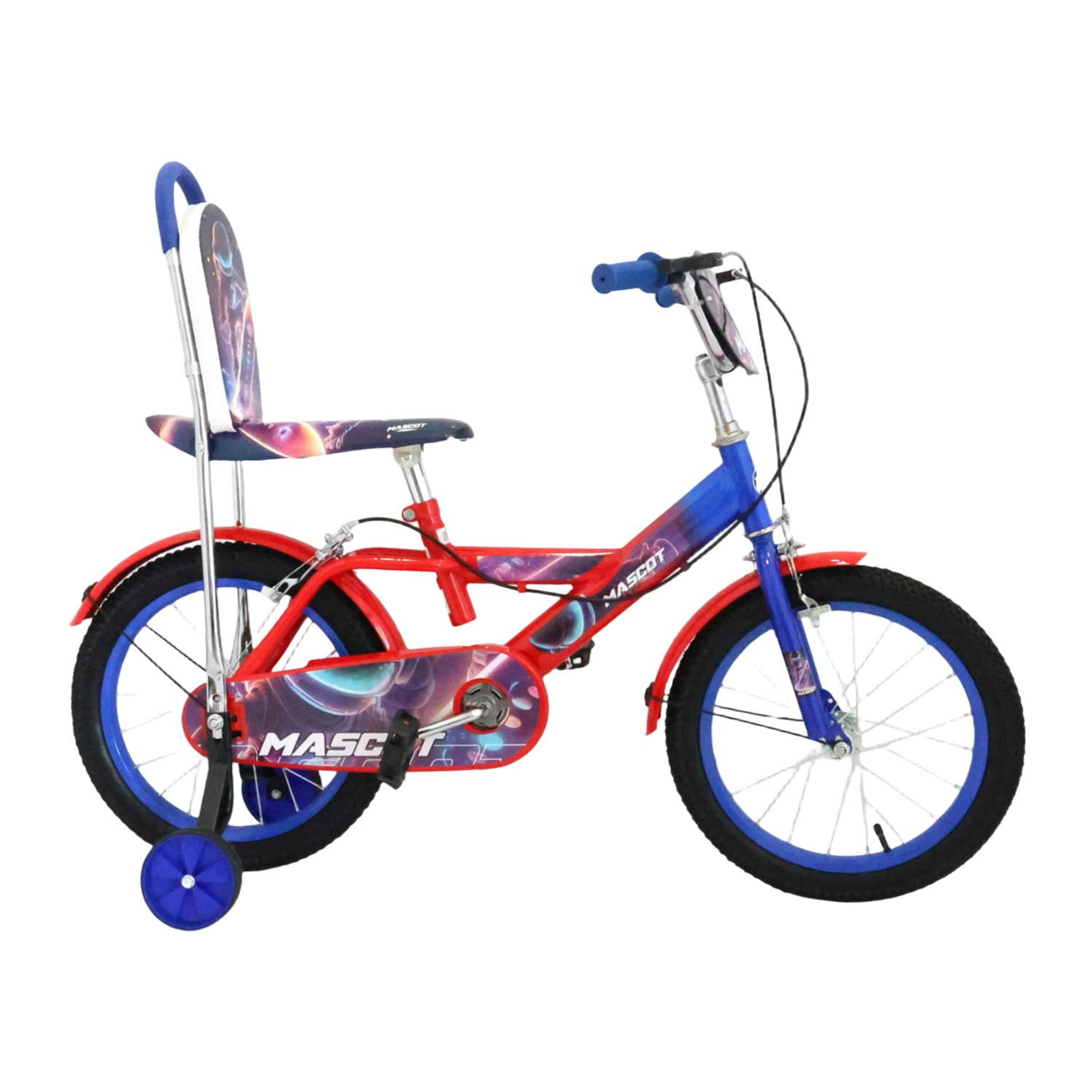 Mascot Bicycle with Back Rest + Side Wheel with Rear Kickstand 16inch M162-16hr