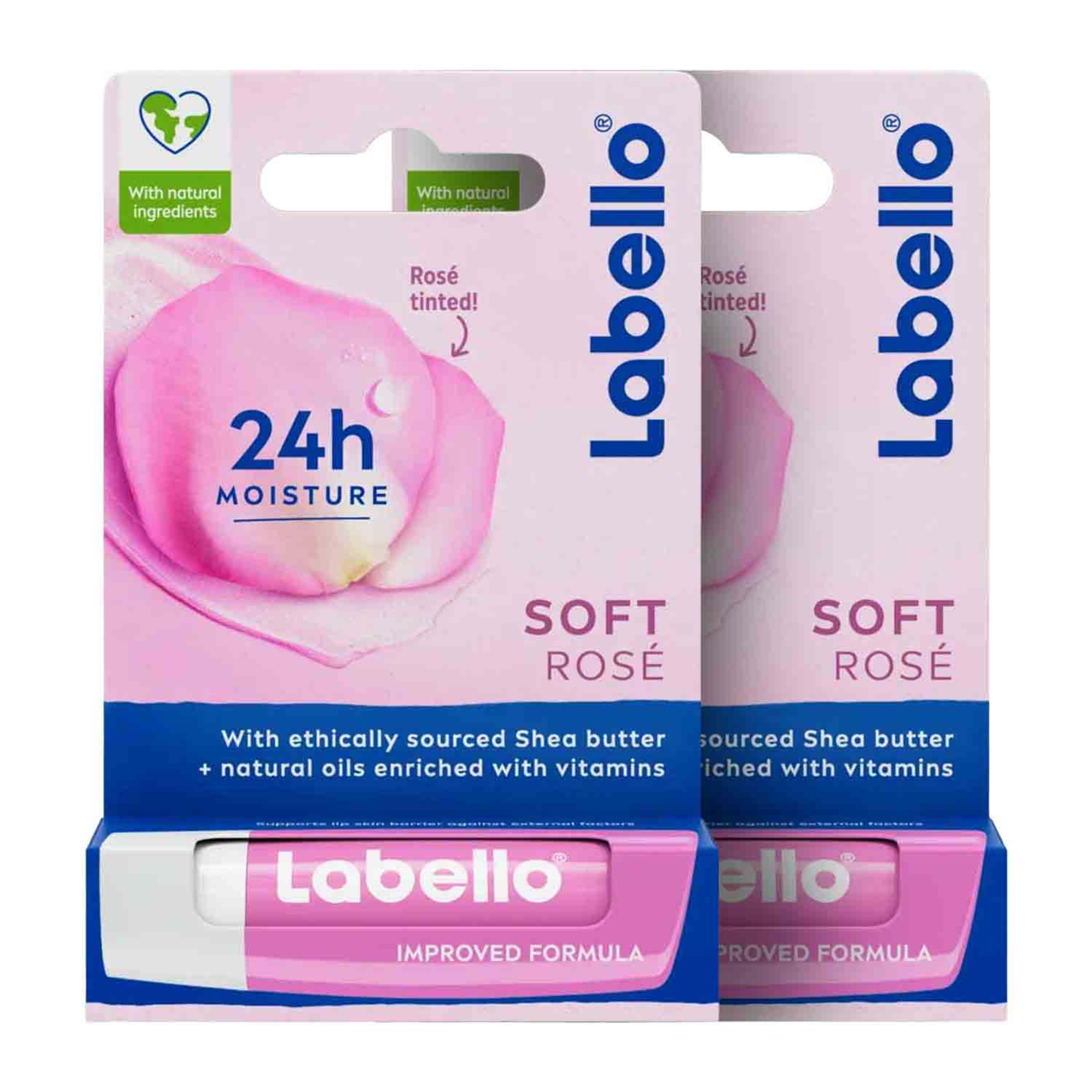 Labello Soft Rose Lip Balm 2x4.8gm @20% Off