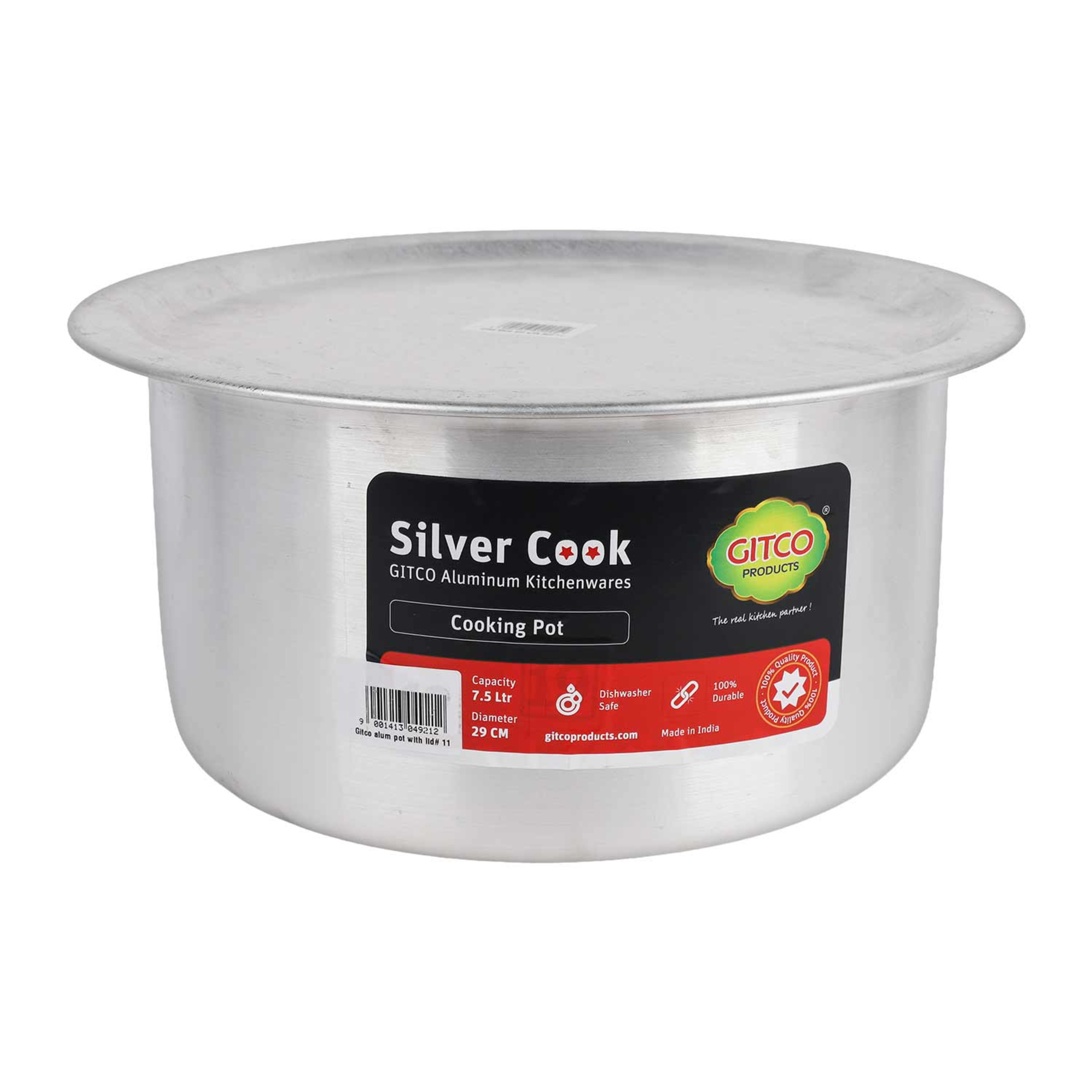 Gitco Aluminium Pot with Lid #11