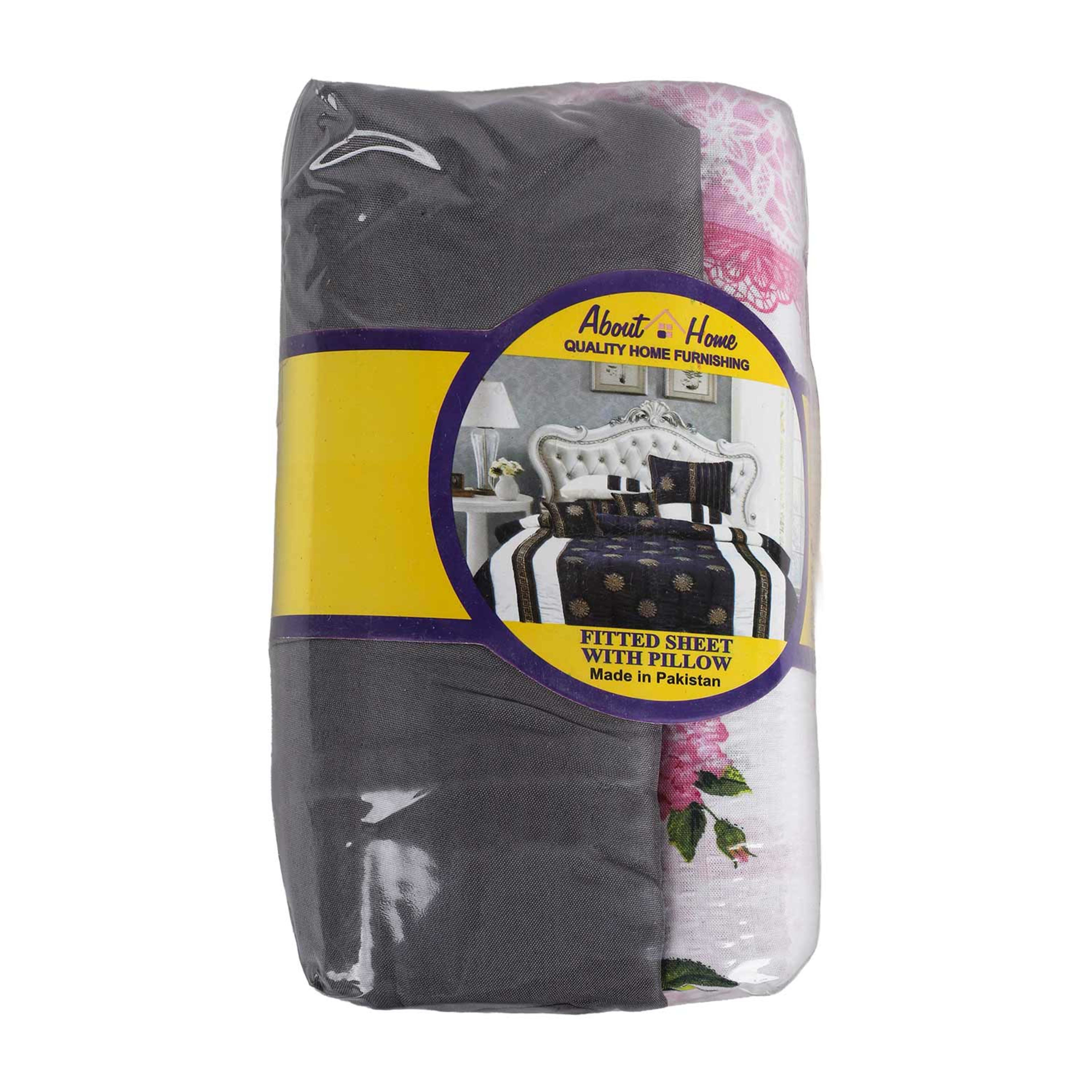 About Home Double Fitted Bed Sheet 140x190cm