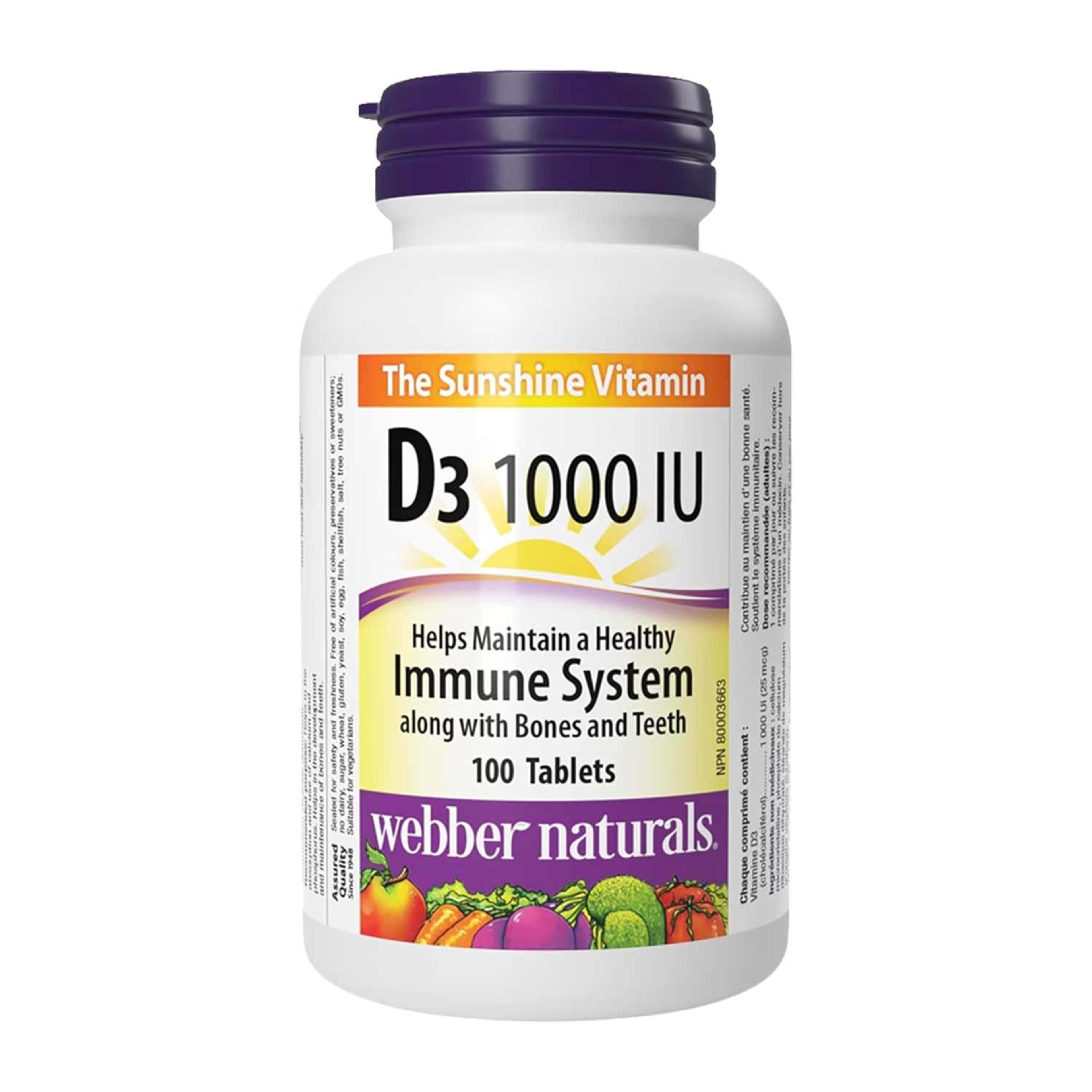 Webber Naturals Vitamin D3 1000 Iu Tablets 100pcs